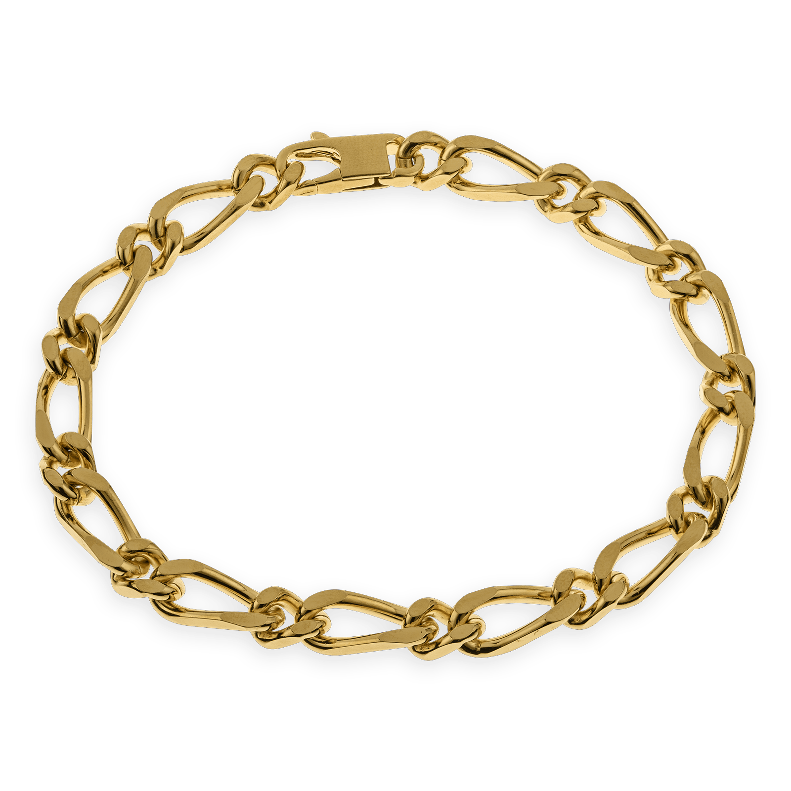 Bracelet Plaqué Or Maille Alternée