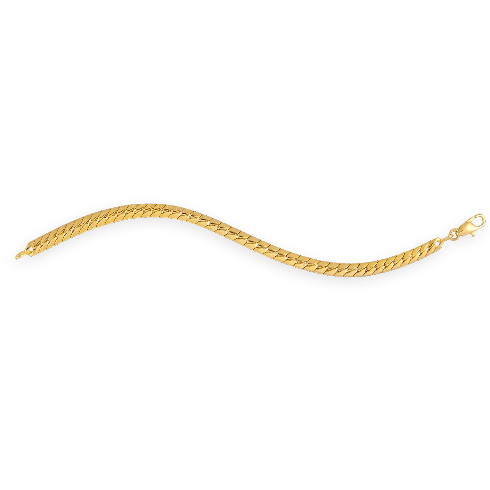 Bracelet Plaqué Or Maille Gourmette Bombée