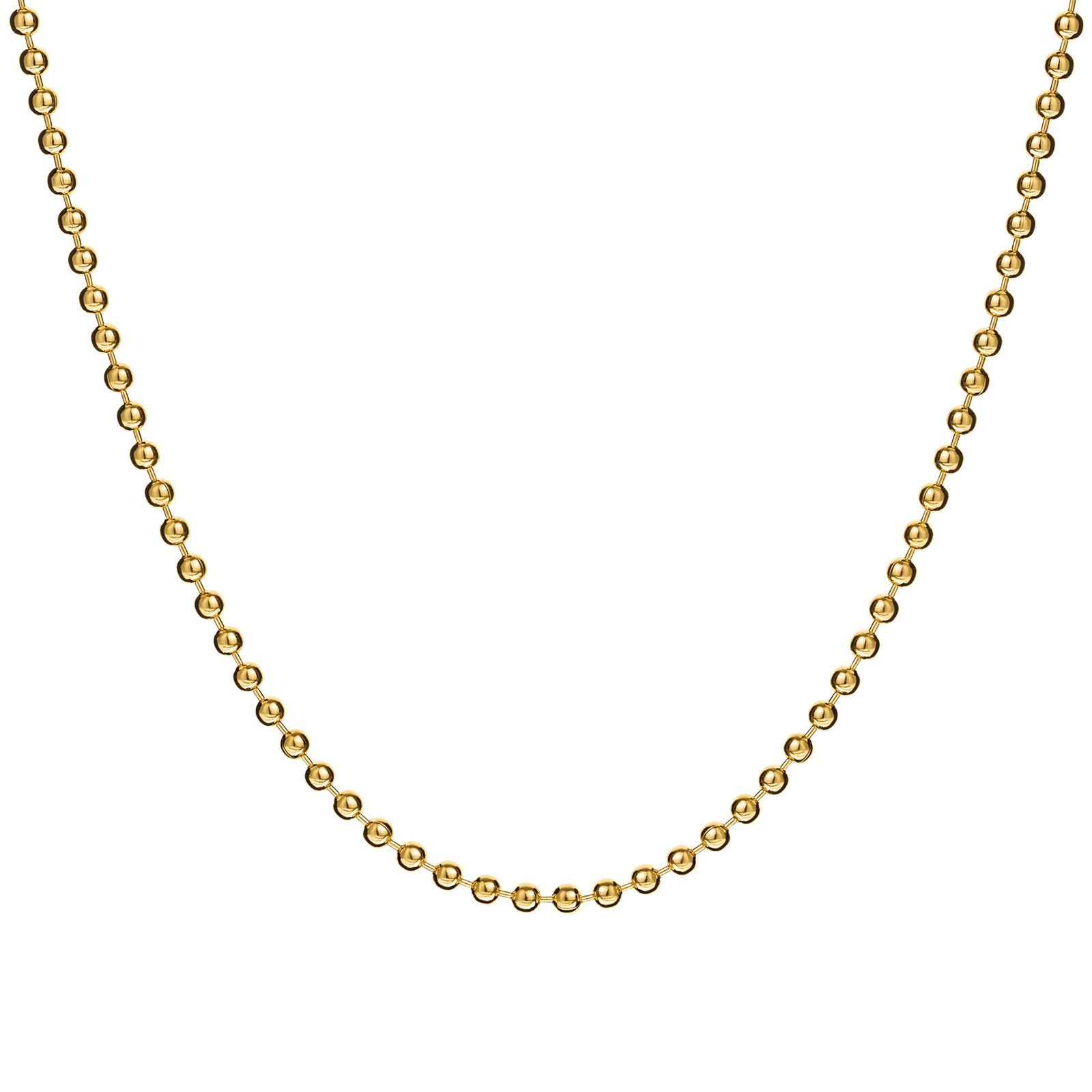 Collier Boules 2mm 45cm Plaqué Or