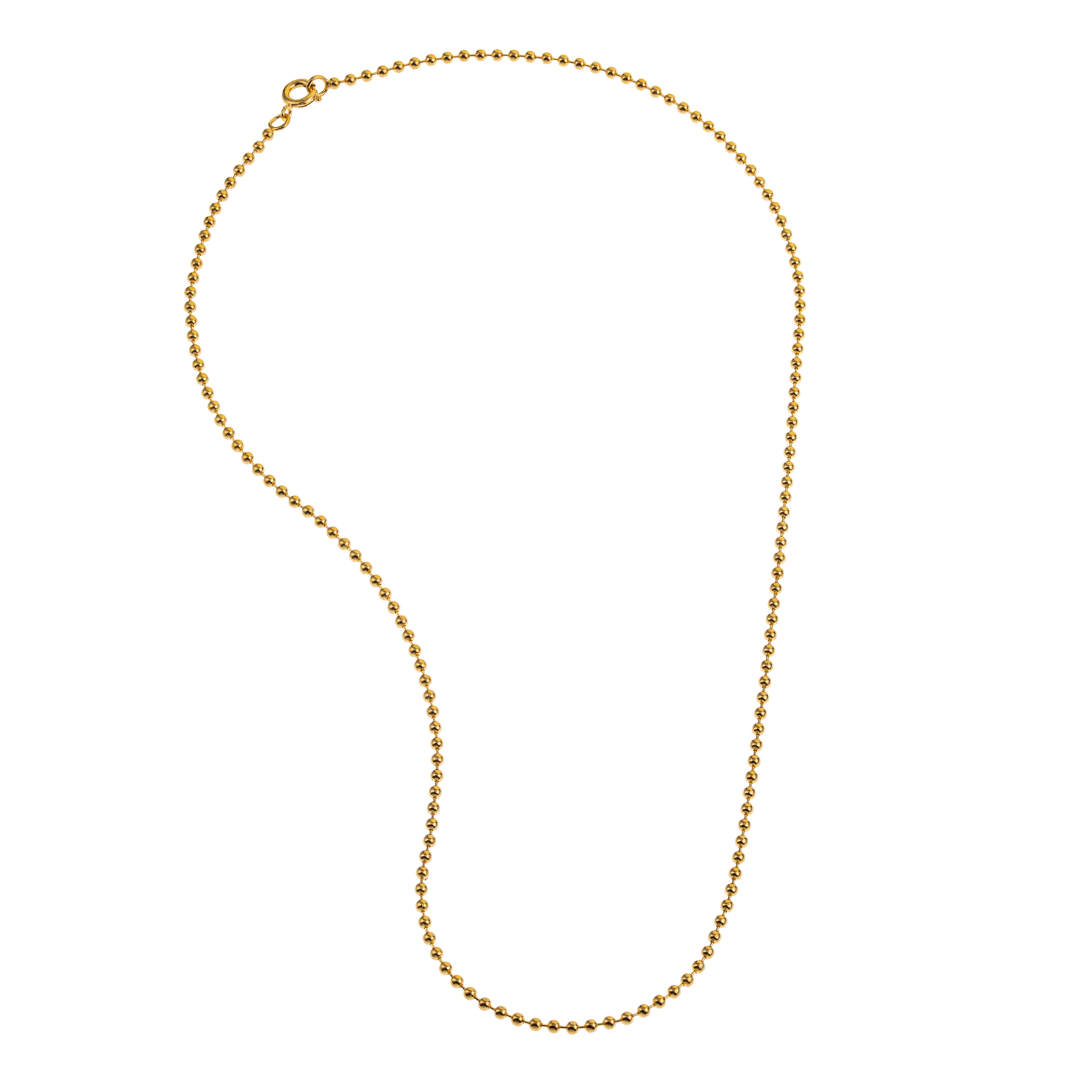 Collier Boules 2mm 45cm Plaqué Or
