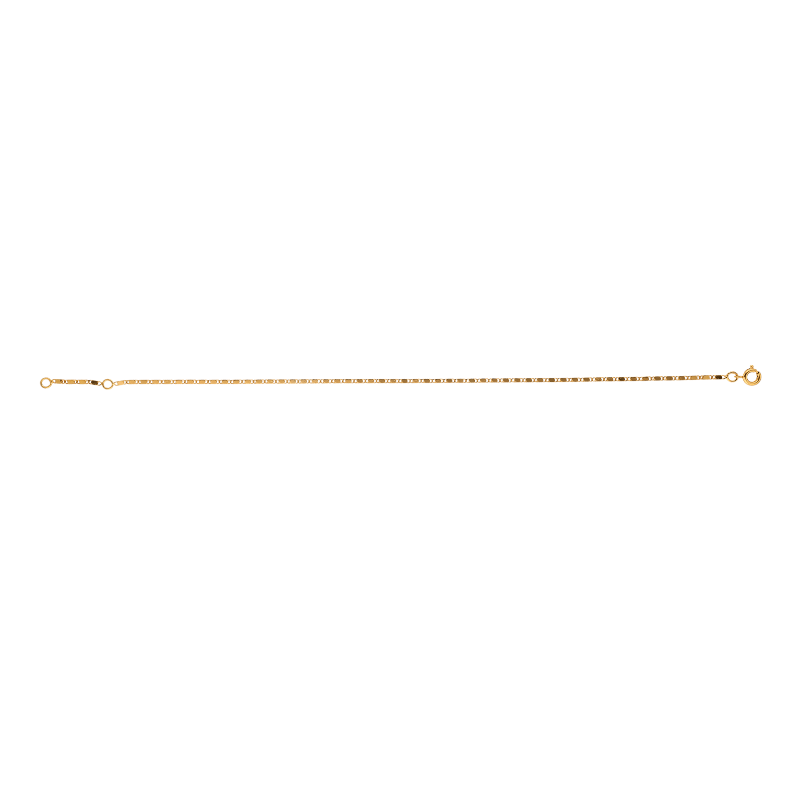 Chaîne Cheville Maille Chemin De Fer 1.6mm 23A25cm Plaqué Or