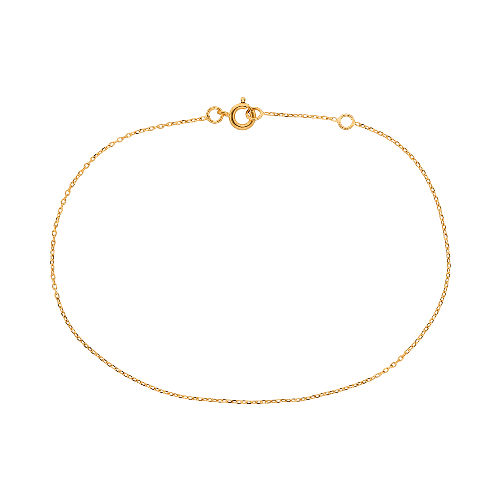 Chaîne Cheville Maille Forçat Limé 1.1mm 23A25cm Plaqué Or