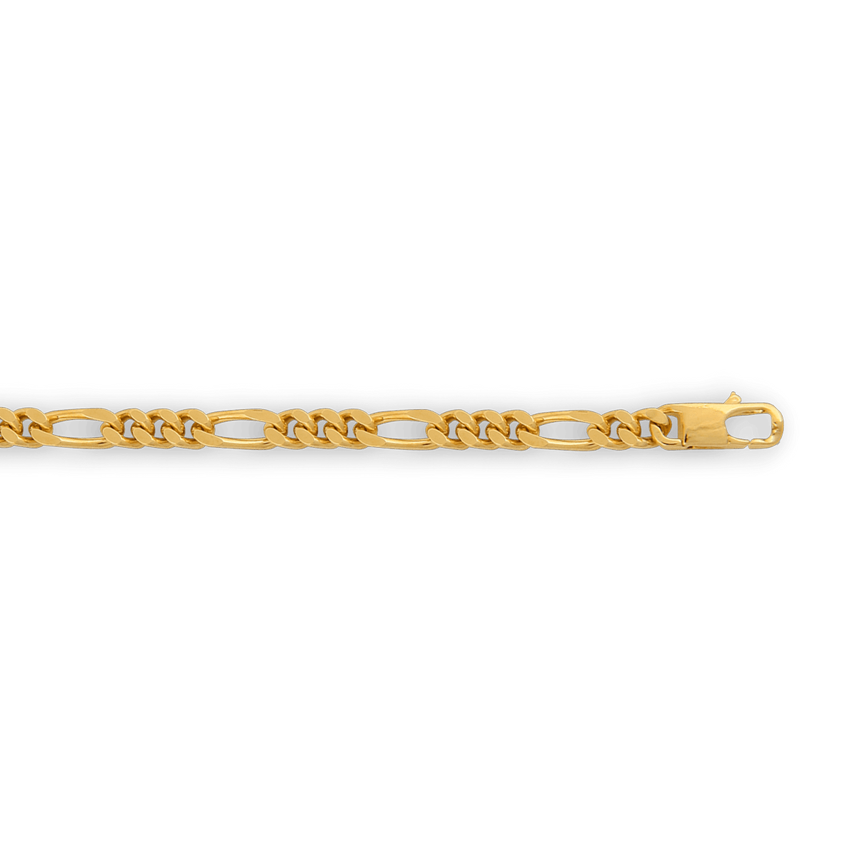 Bracelet Plaqué Or Maille Cheval Alterné 5mm 21cm