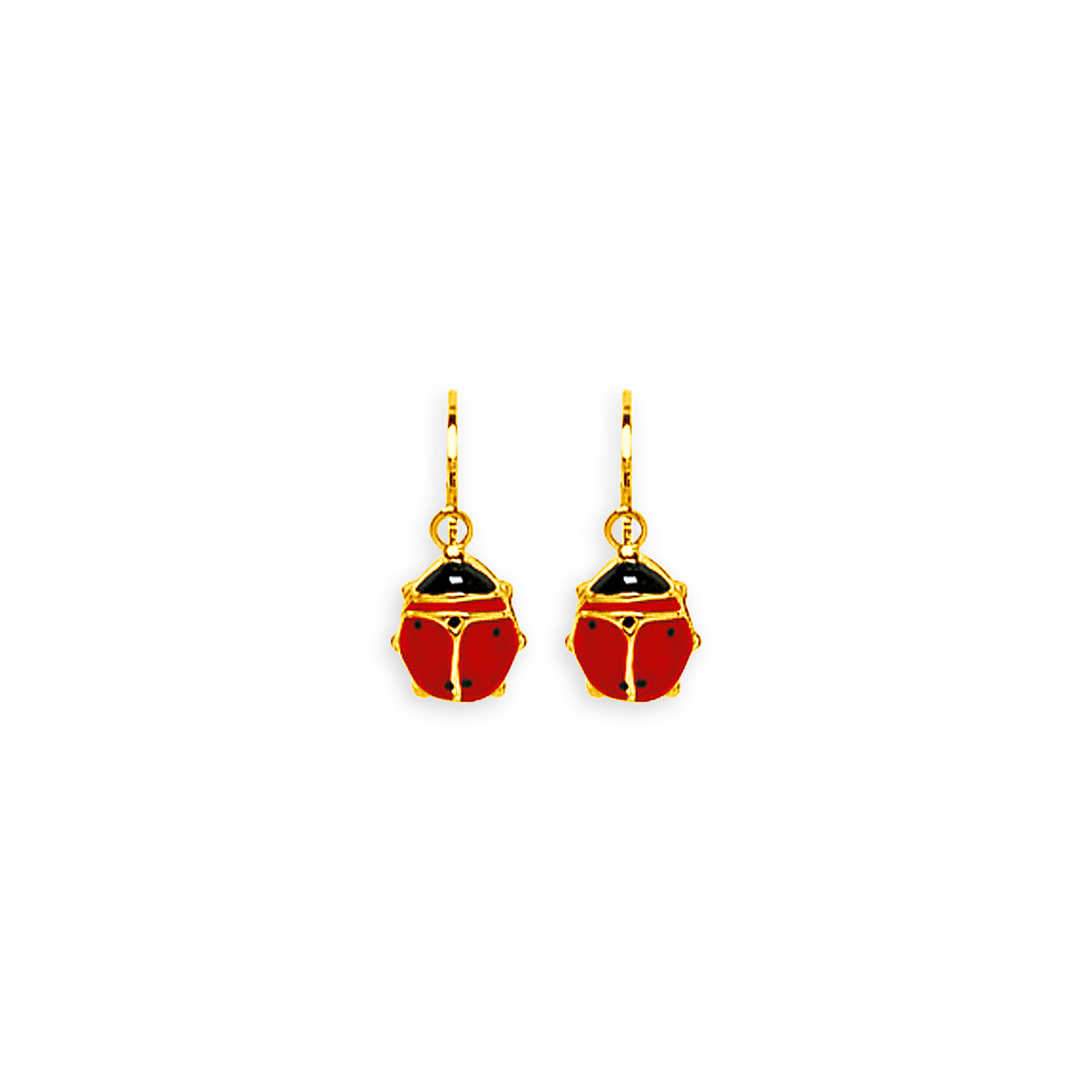 Boucles D'oreilles Or750 Pendant 13mm Au Total Coccinelle 5mm