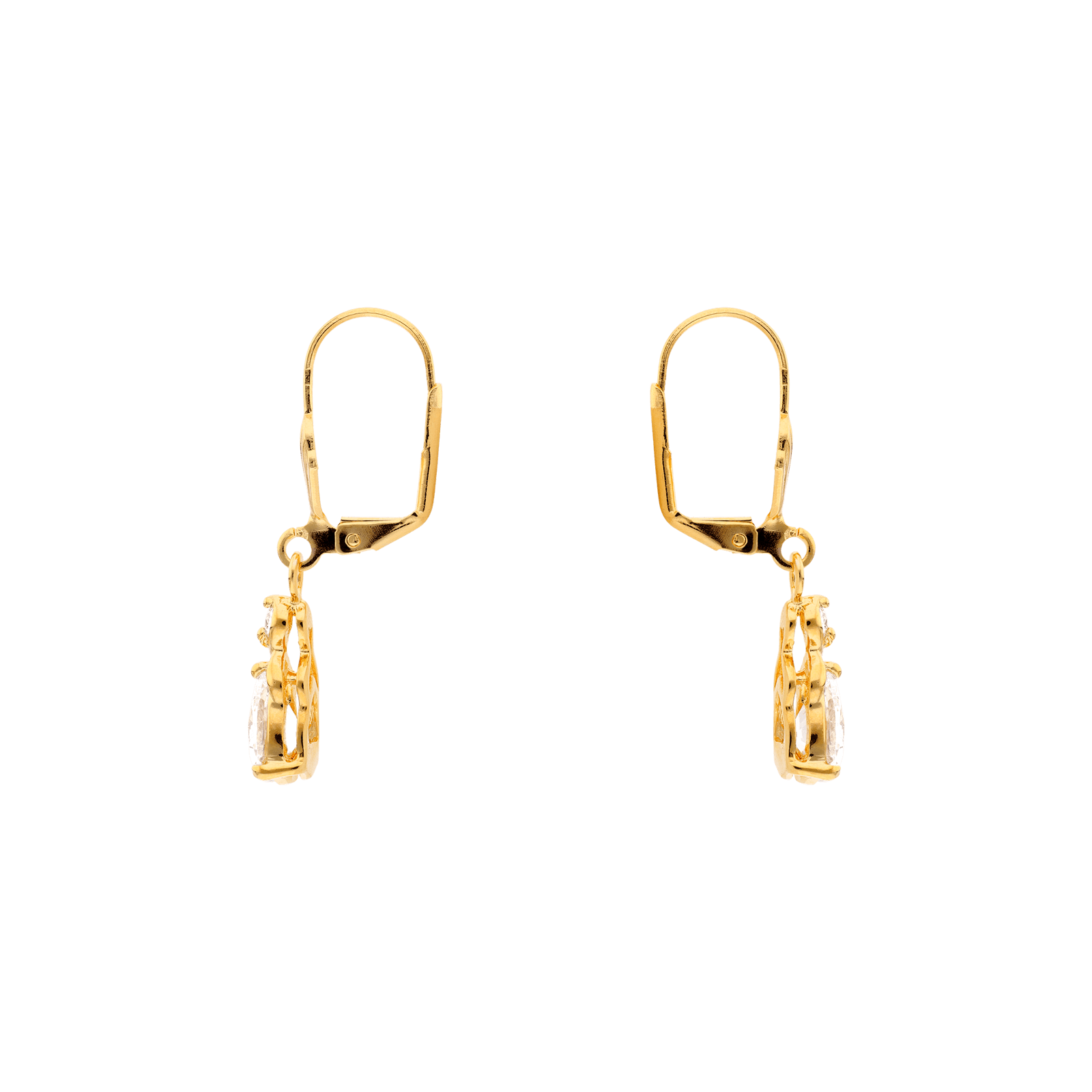 Boucles d'Oreilles Pendentif Plaqué or Oxyde de Zirconium pierre goutte d eau