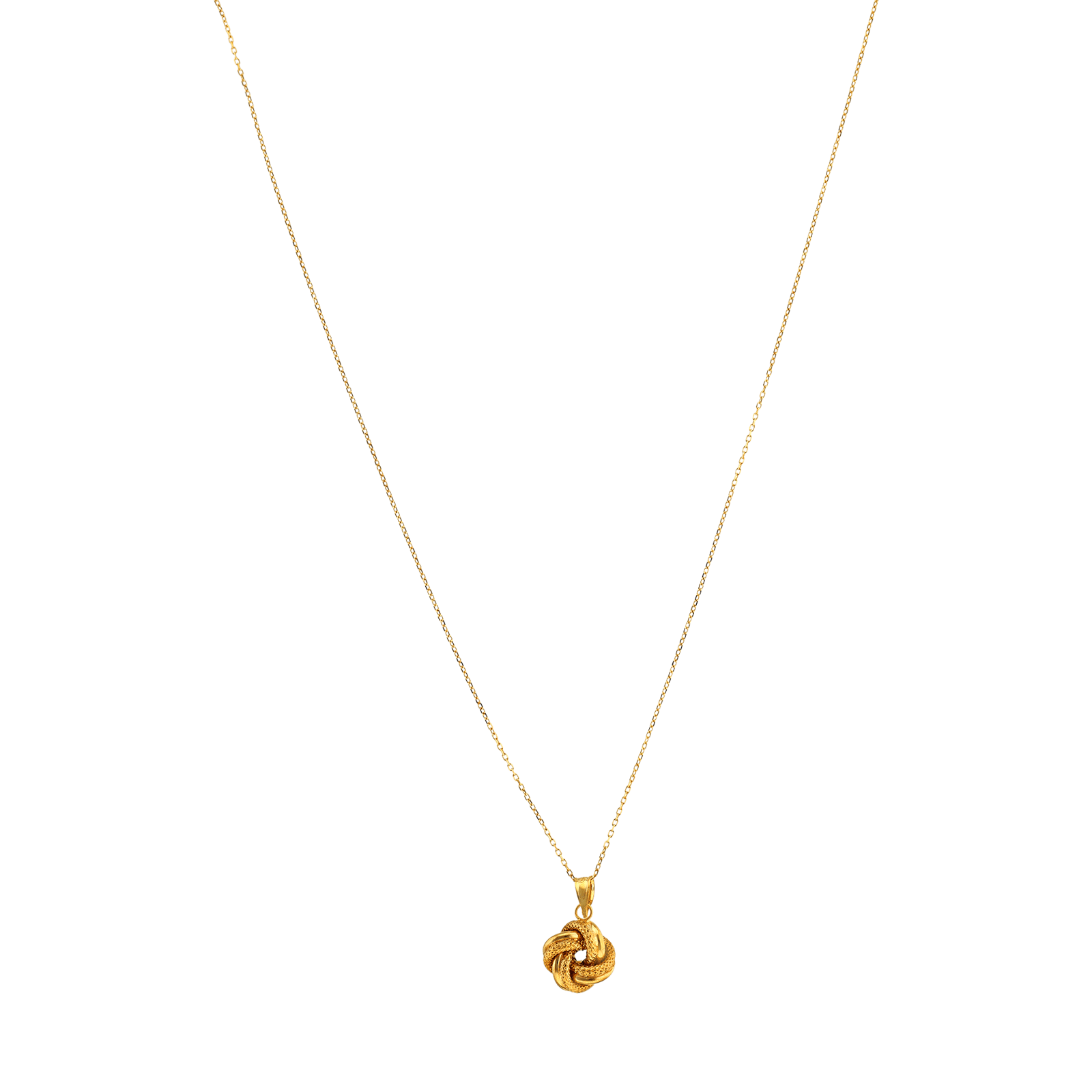 Collier Pendentif 1 nœud lisse et martelé 45 centimètres