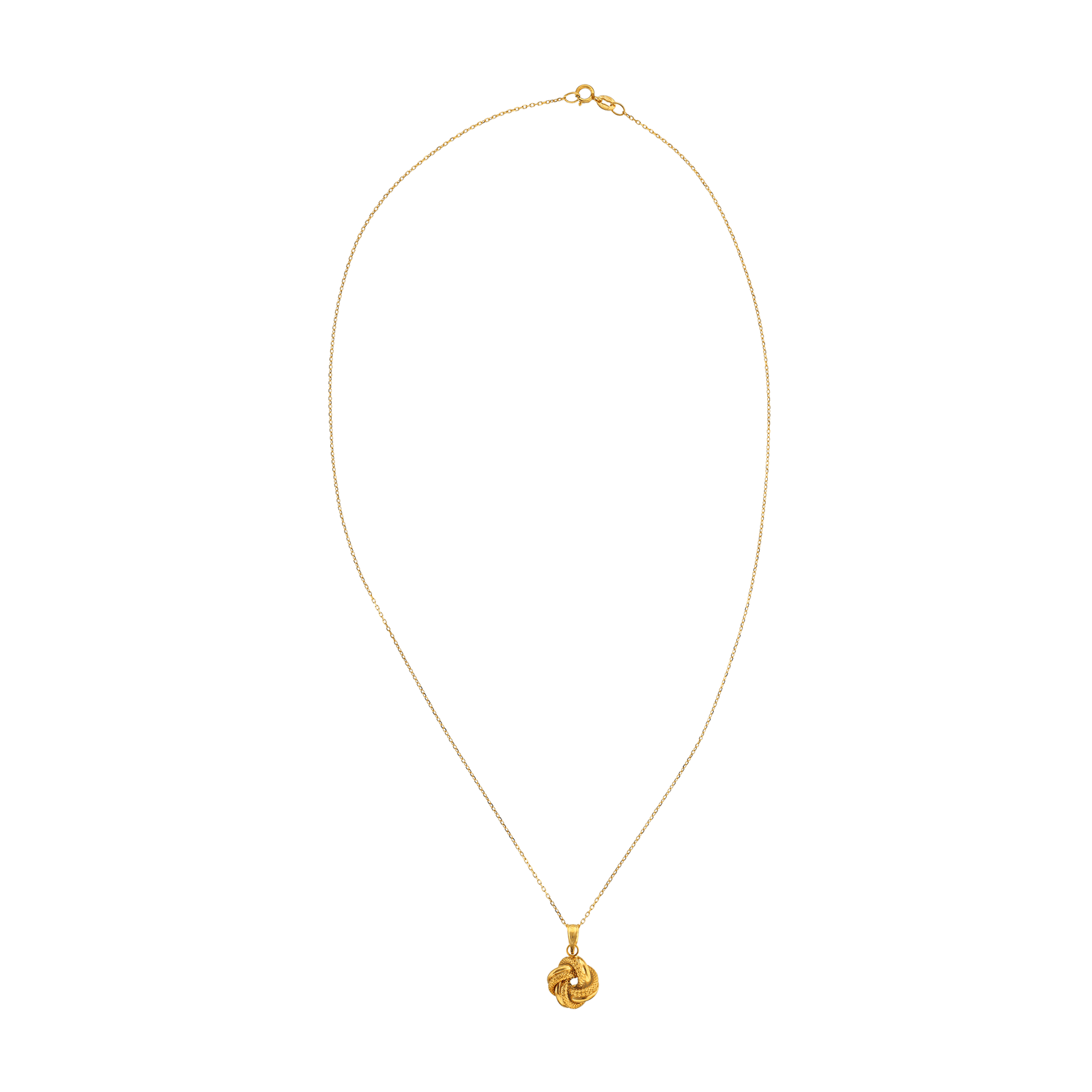 Collier Pendentif 1 nœud lisse et martelé 45 centimètres