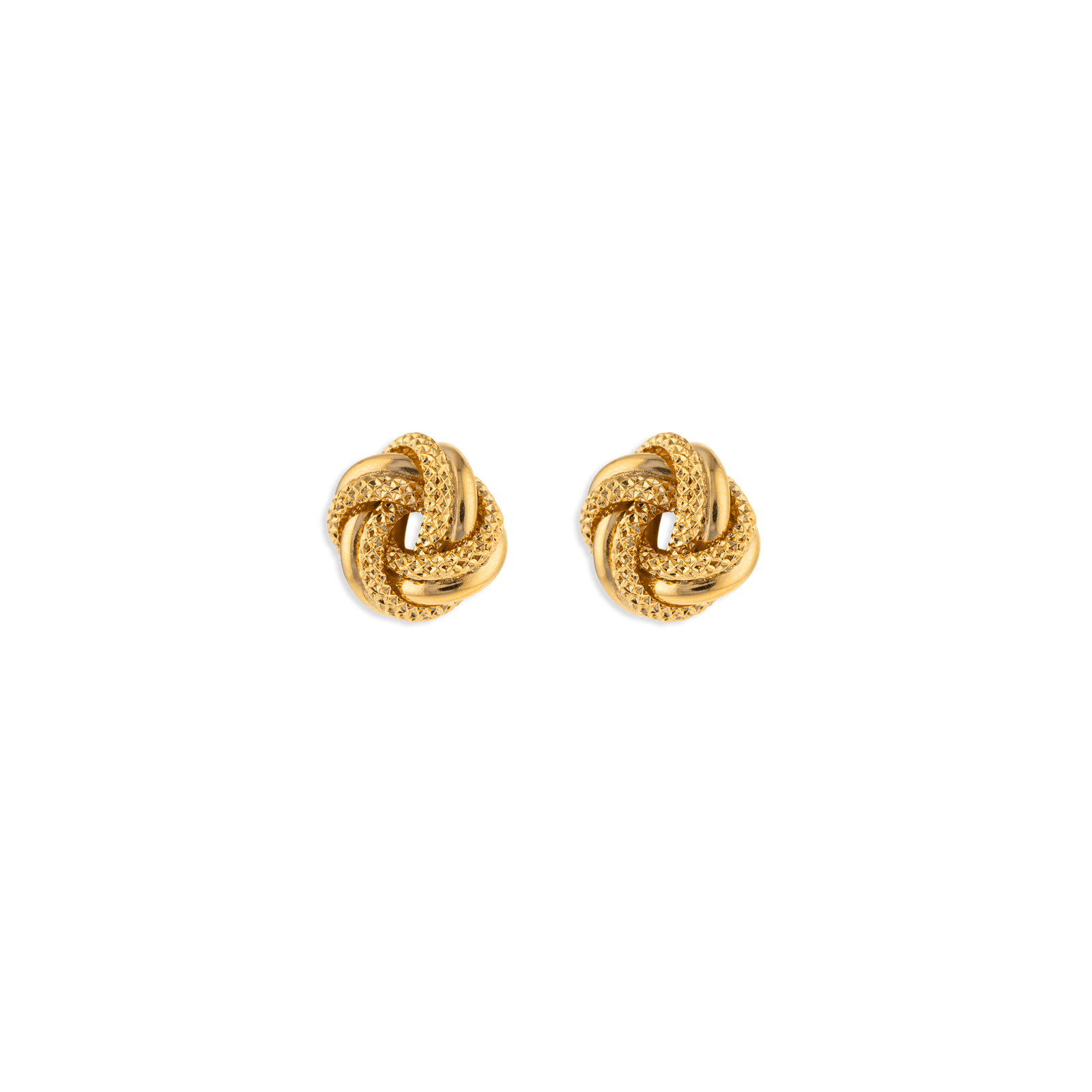 Boucles d'Oreilles Nœud 9.5mm Lisse et Godronné