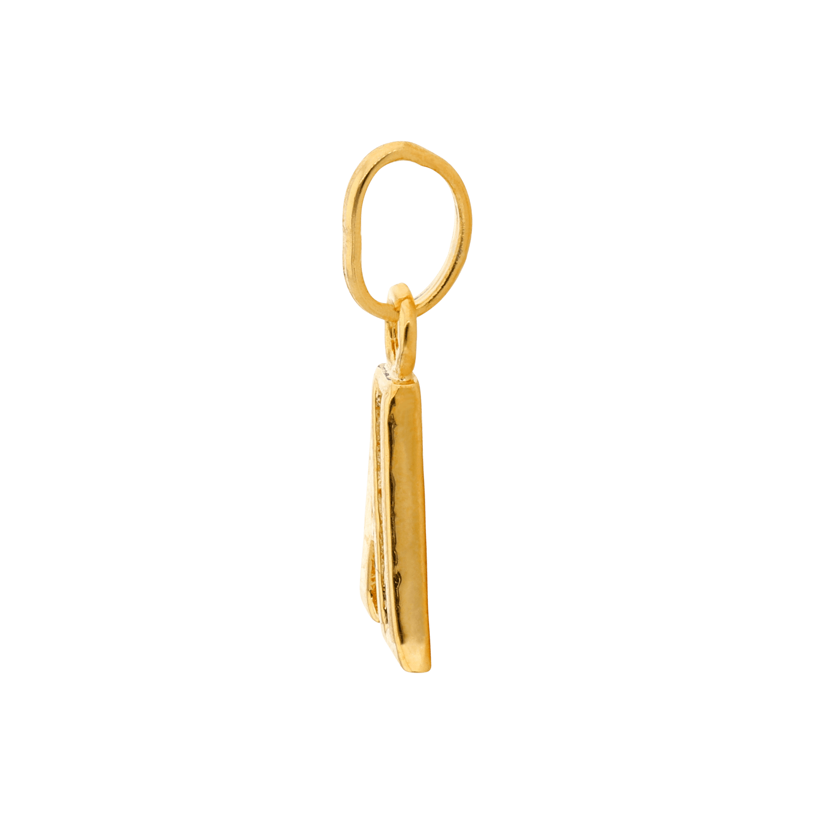 Pendentif Lettre A Zirconium 11*22mm Plaqué Or