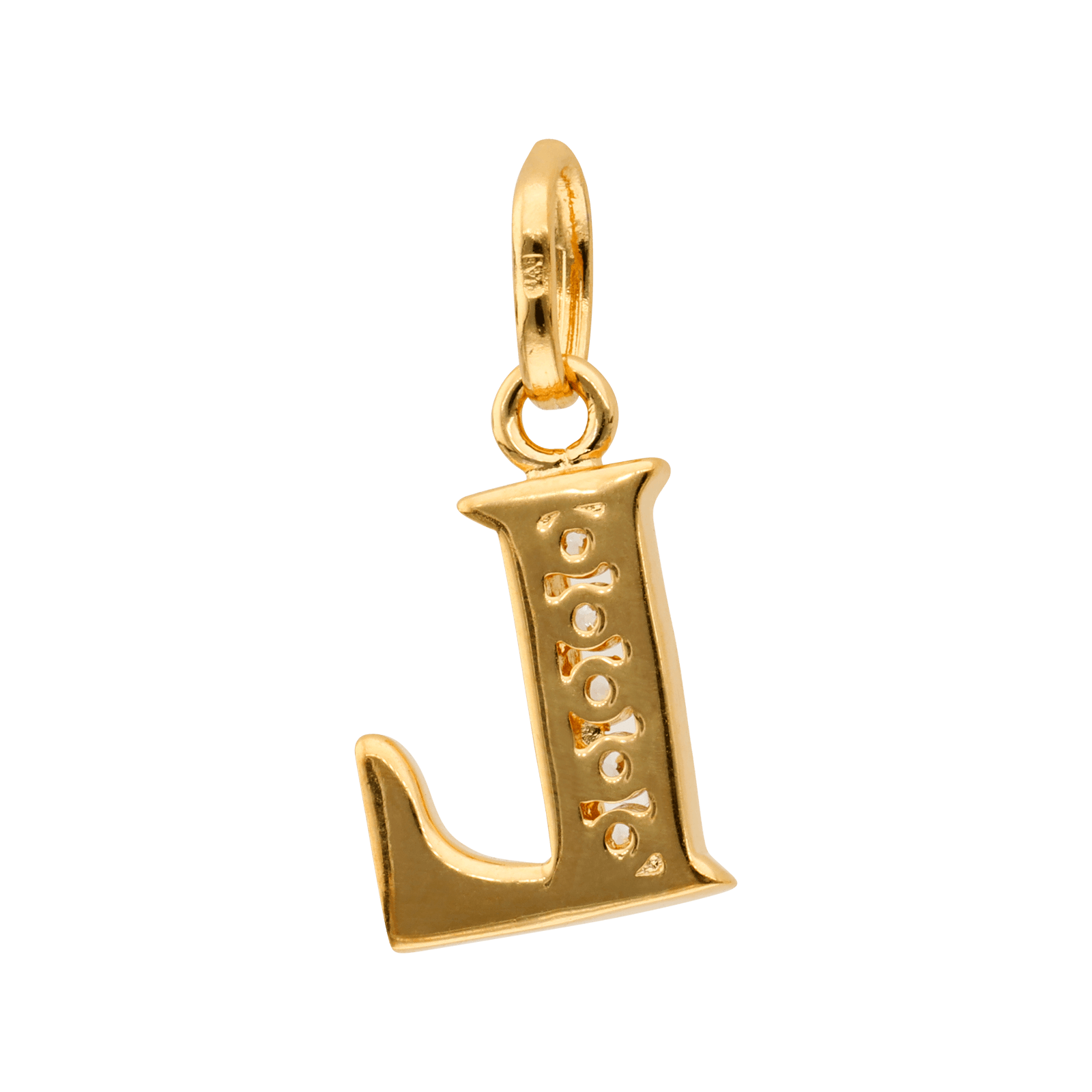 Pendentif Lettre L Zirconium 11*22mm Plaqué Or
