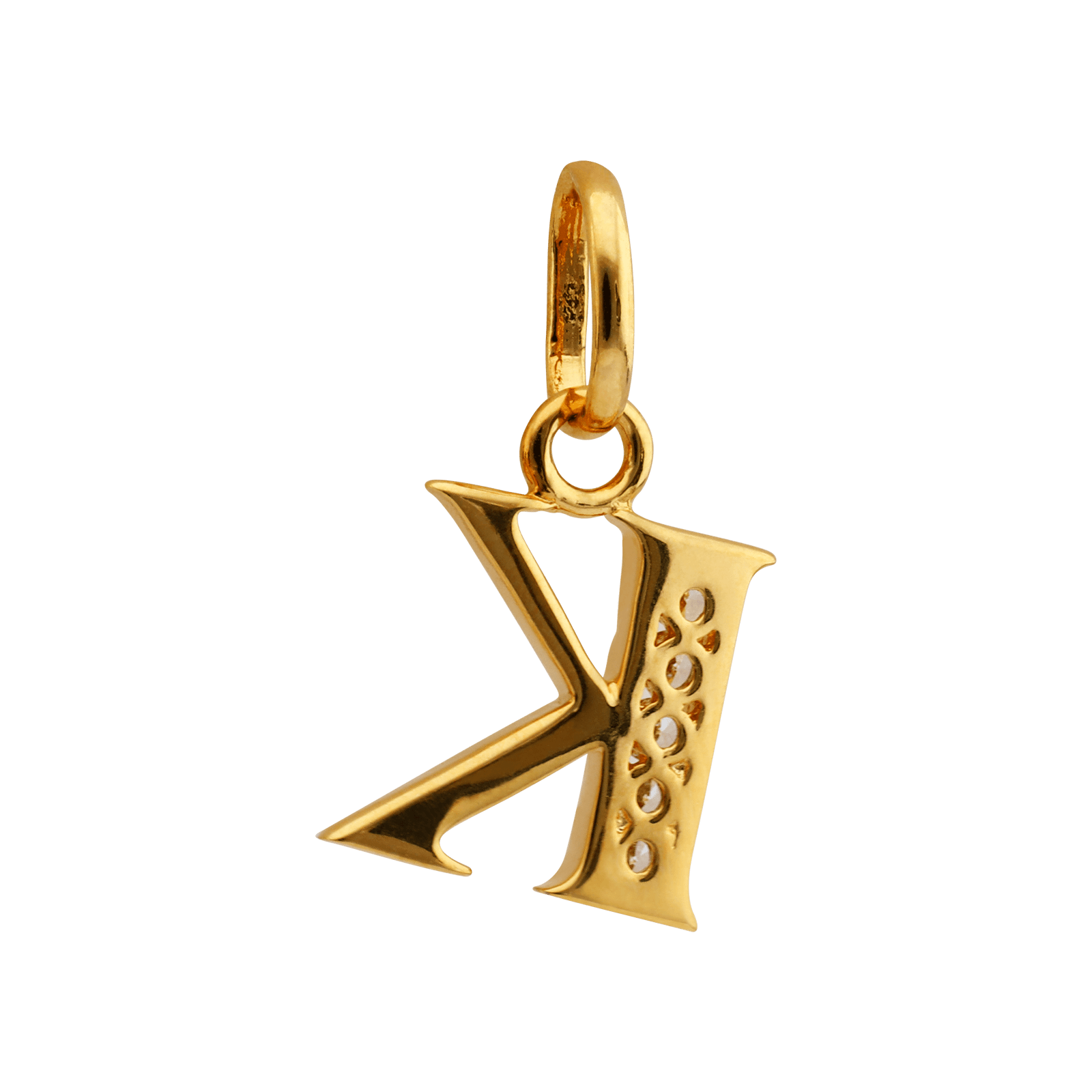 Pendentif Lettre K Zirconium 13*21mm Plaqué Or