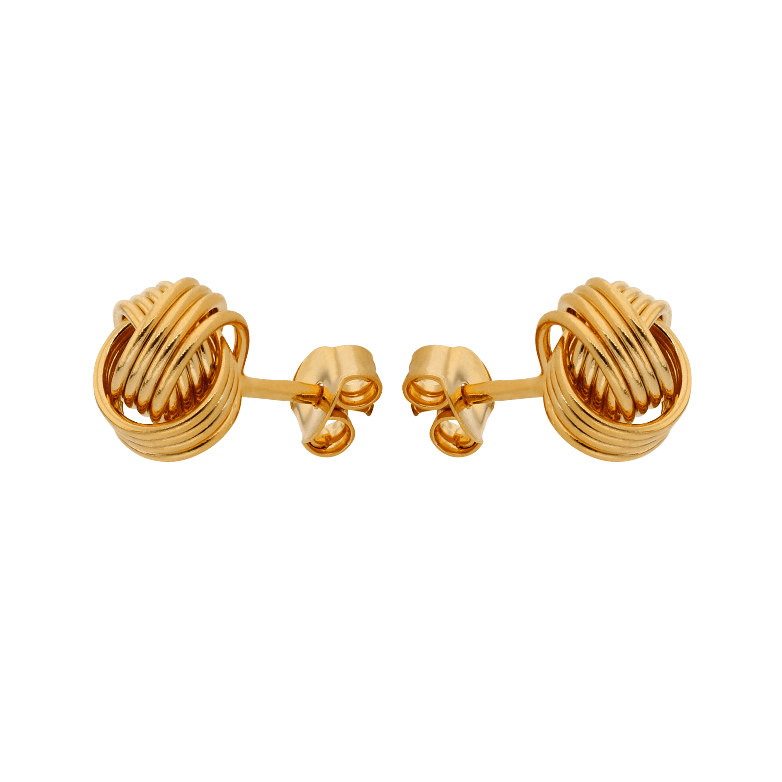 Boucles D'oreilles Nœud 8mm Plaqué Or