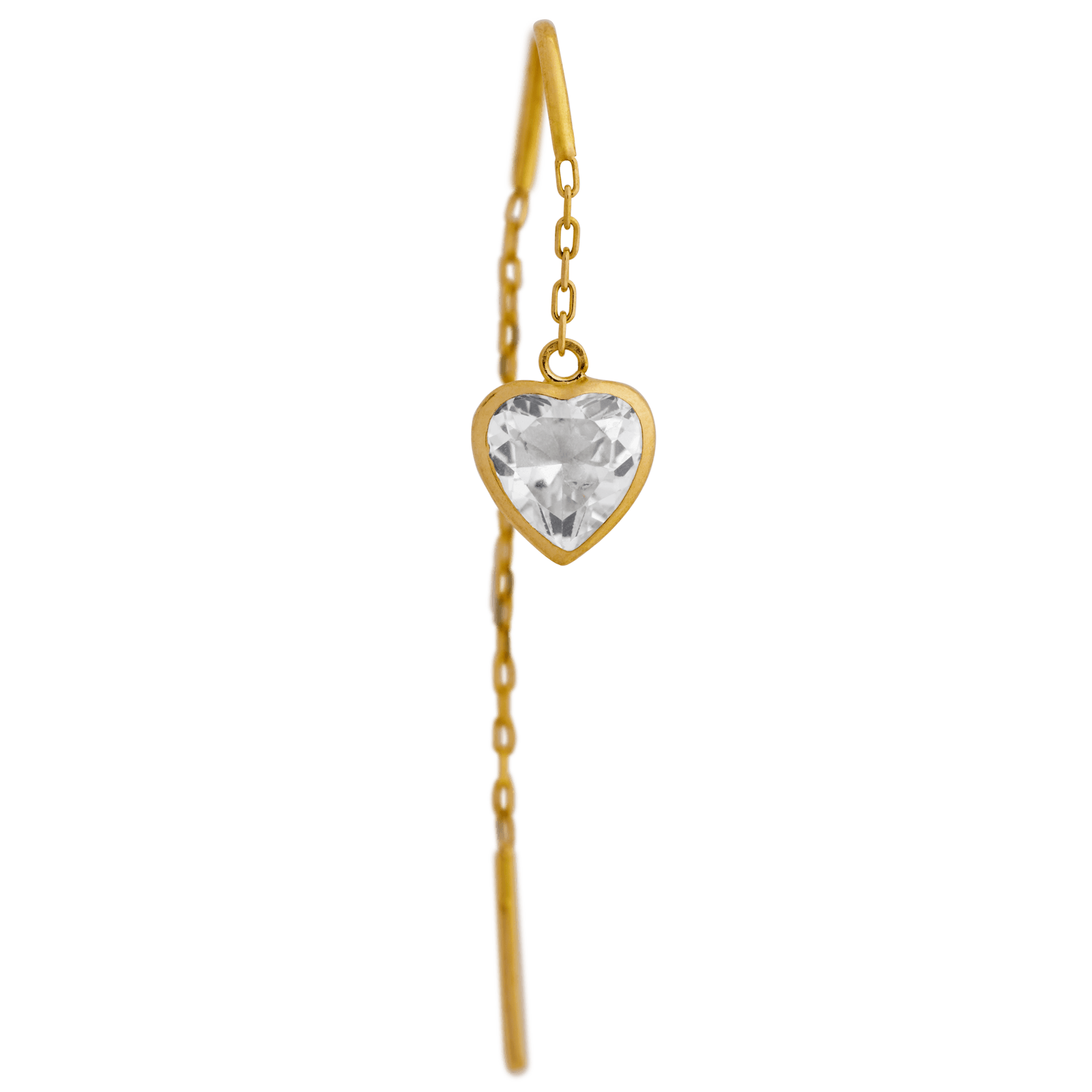 Boucles d'Oreilles Guyanaise Pendentif coeur Oxyde de Zirconium 6x6mm