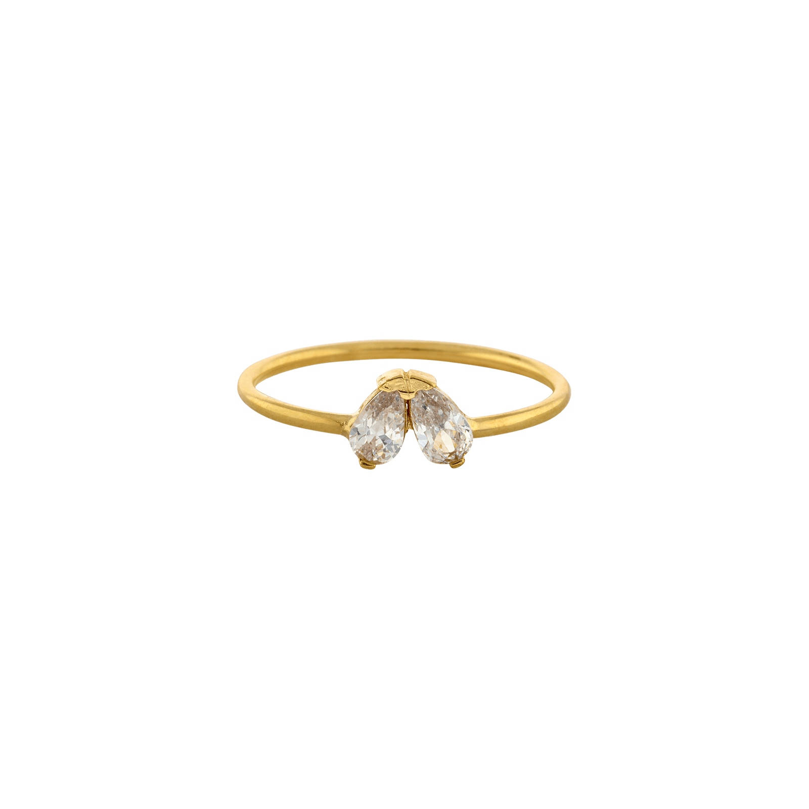 bague deux gouttes 750 oxyde/zircon