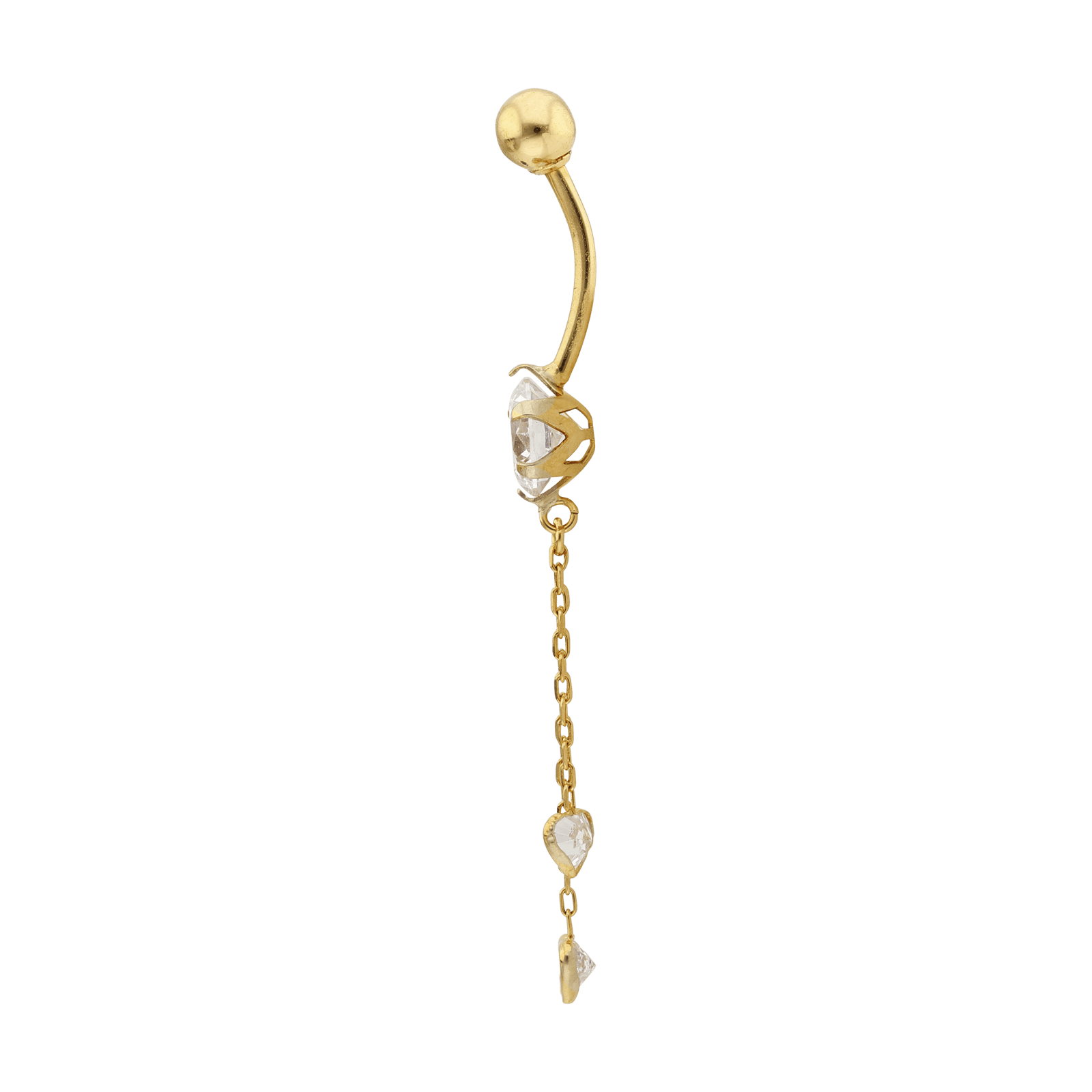 piercing nombril Oxyde de Zirconium Rond 6mm 2 coeurs Oxyde de Zirconium 6 mm x 3 mm