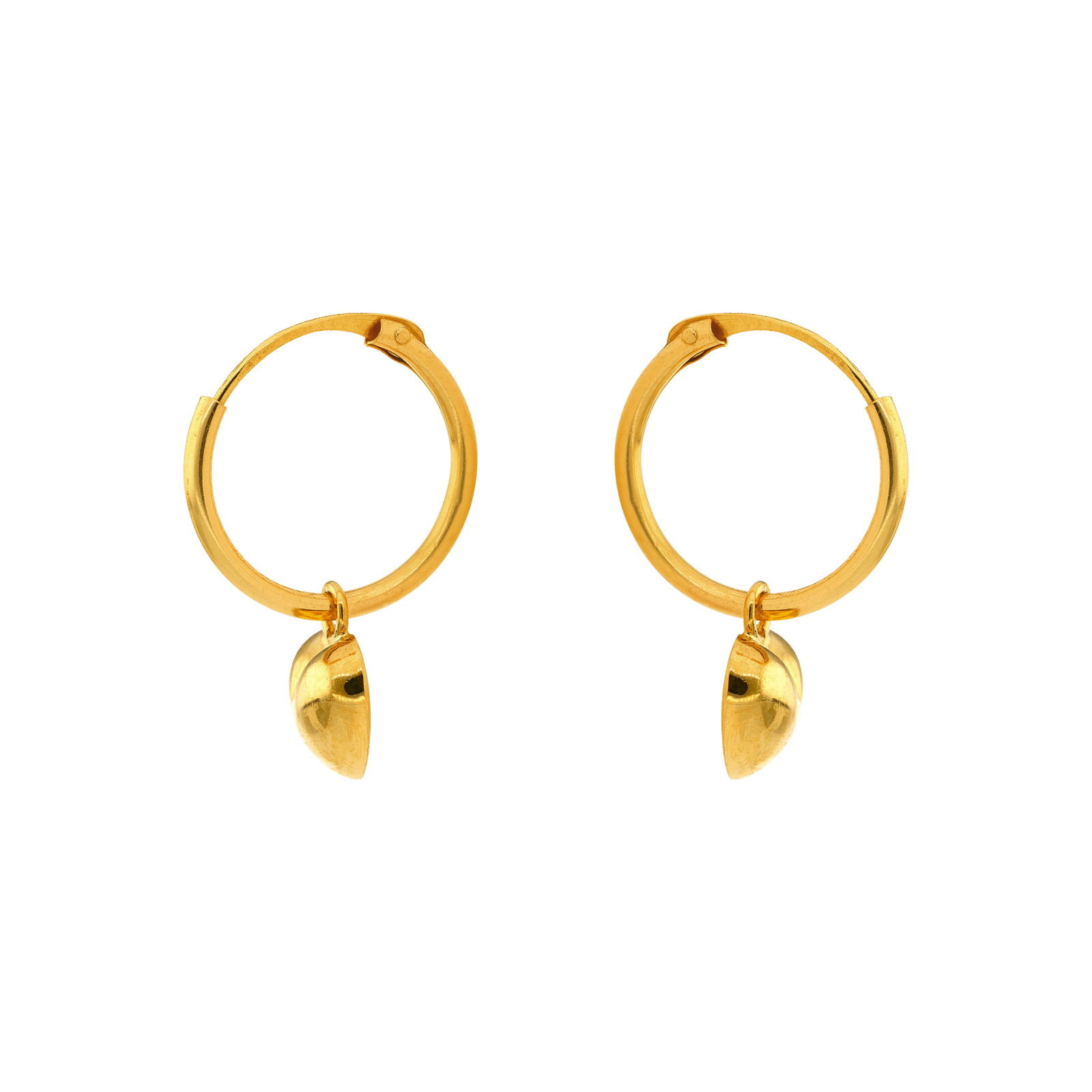 Boucles d'oreilles Créoles et coeur or750