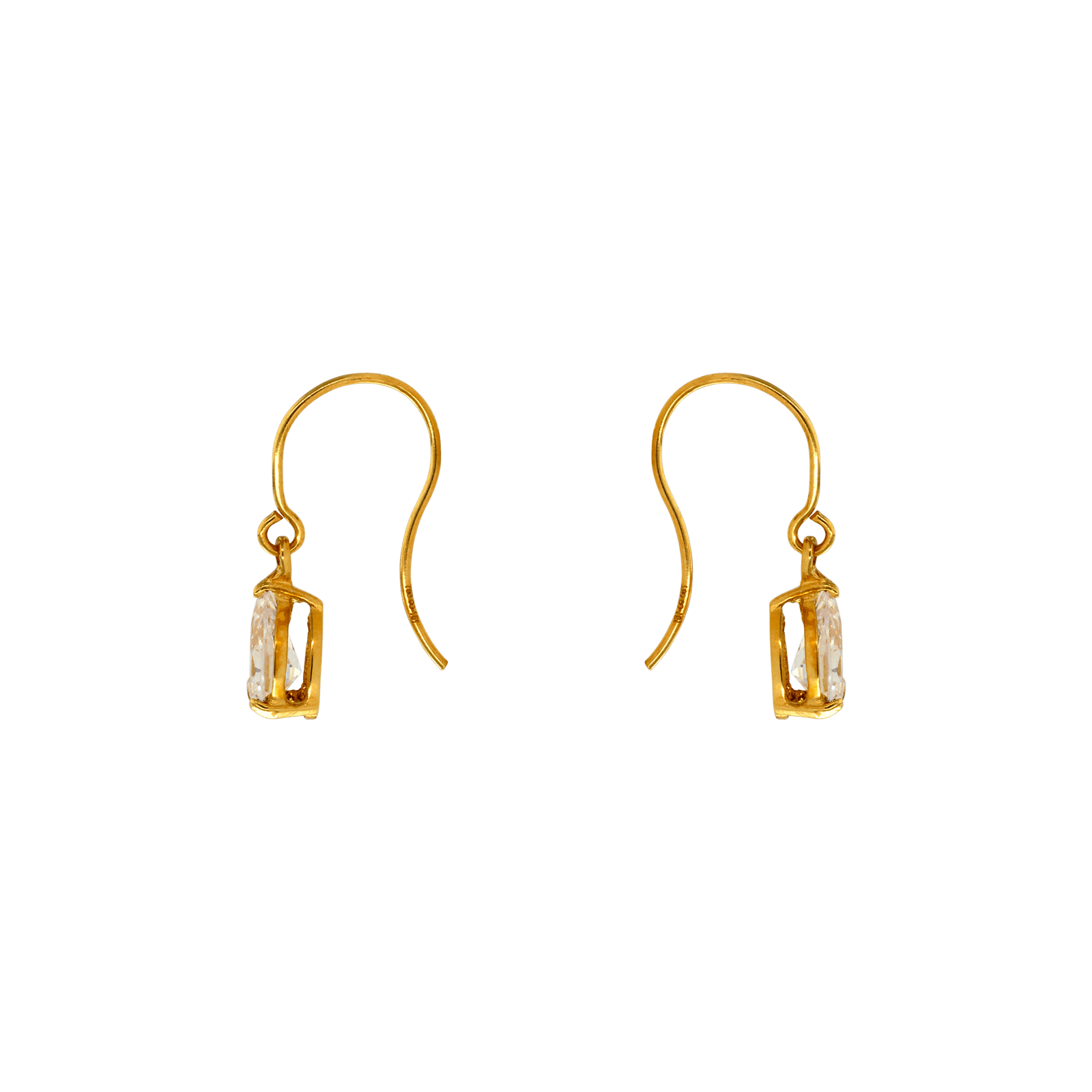 Boucles d'Oreilles crochet poire Zirconia Cubique 6x4 Plaque fine/DIVERS