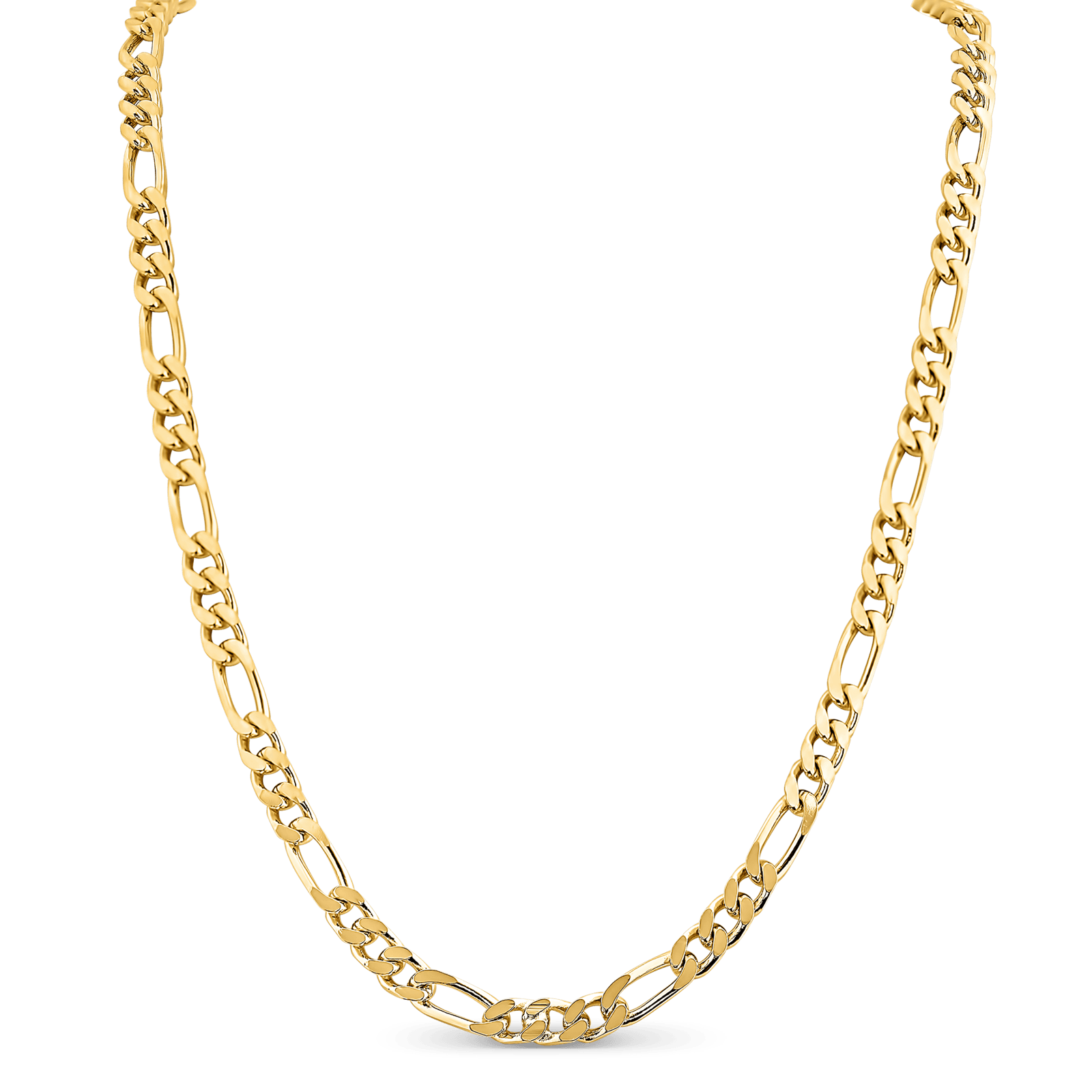 Collier Plaqué Or Maille Cheval  Plate Alternée 5mm 60cm