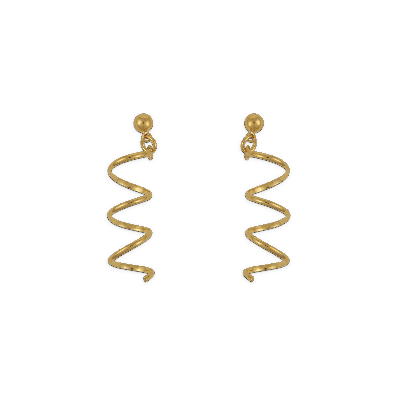 Boucles D'oreilles Plaqué Or Pendant Tortillon 50mm Au Total