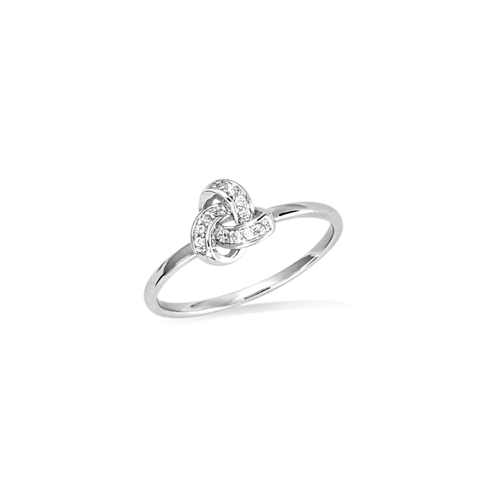 Bague Argent Rond Nœud Oxyde de Zirconium