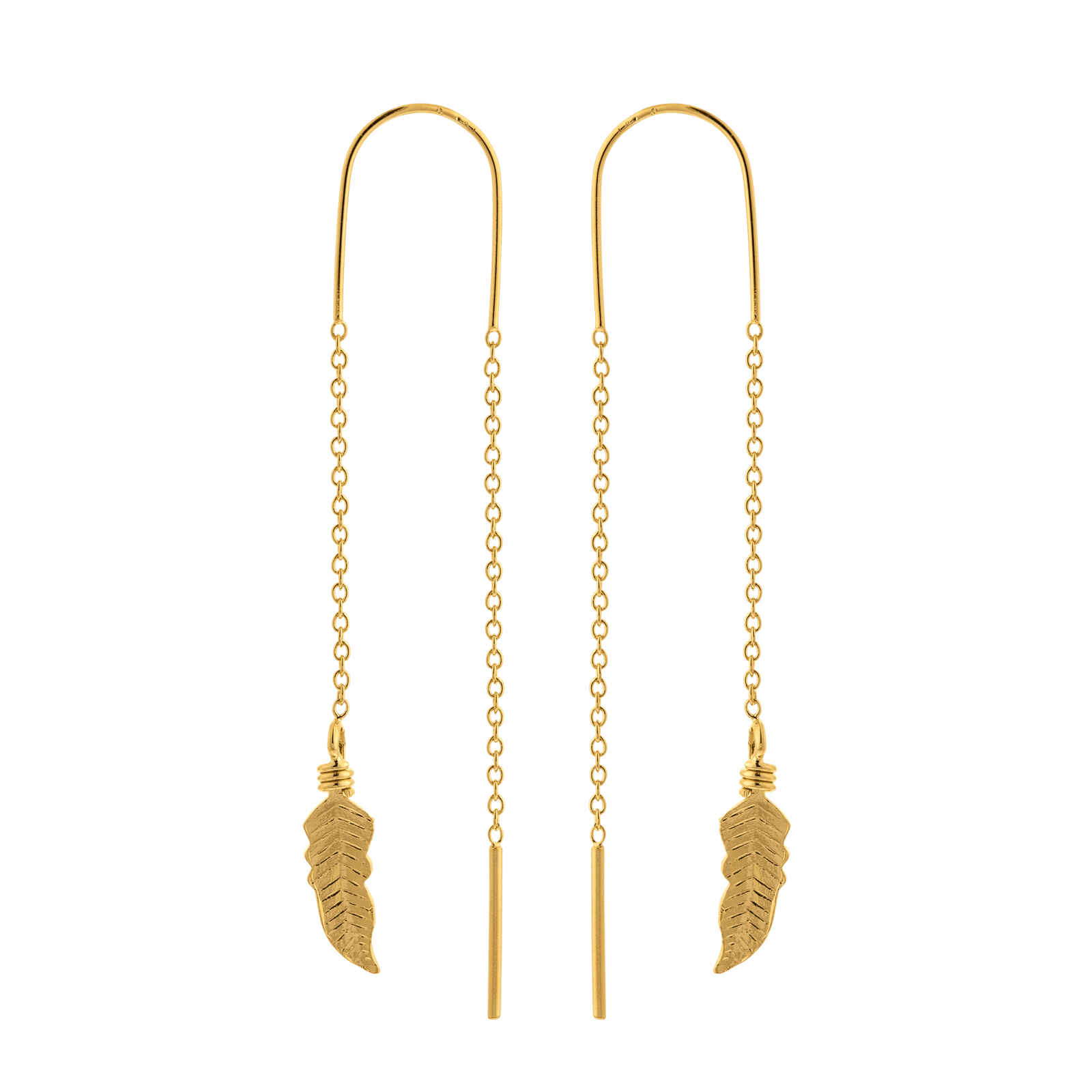 Boucles d'Oreilles Plaqué or Guyanaise Forçat Plume