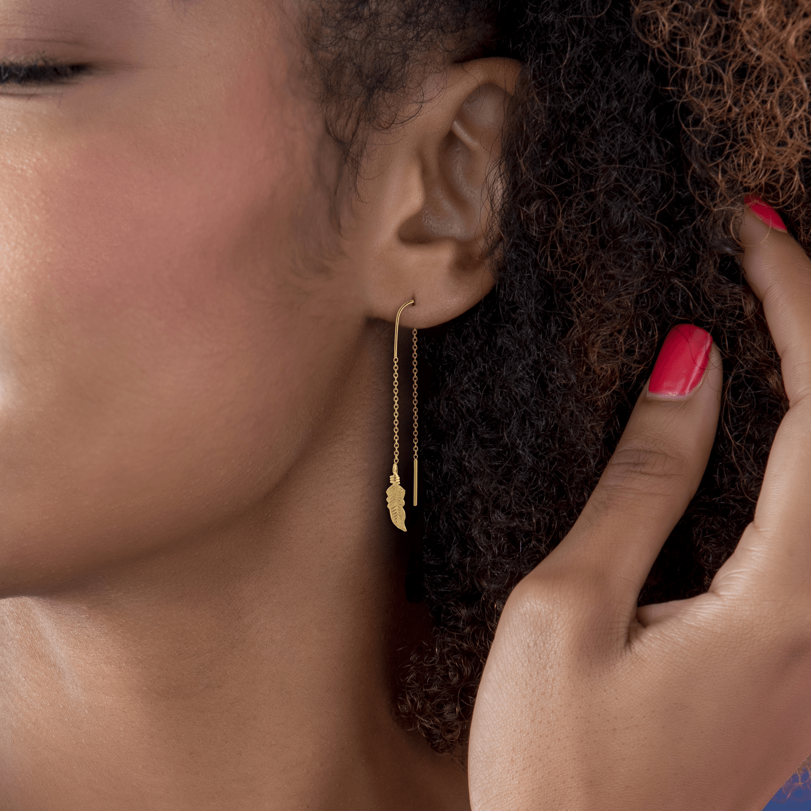 Boucles d'Oreilles Plaqué or Guyanaise Forçat Plume