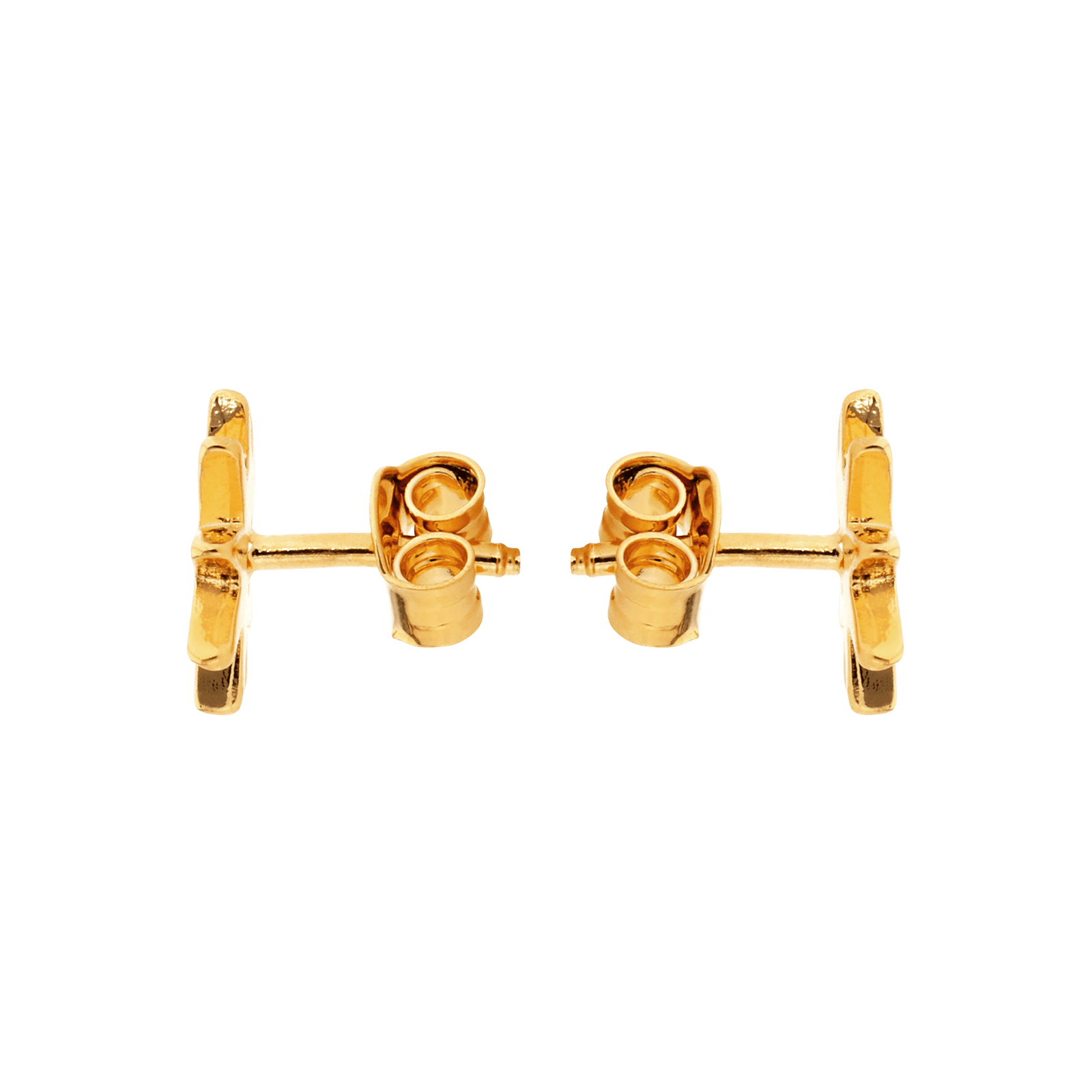 Boucles D'oreilles Soleil Zirconium 8mm Plaqué Or