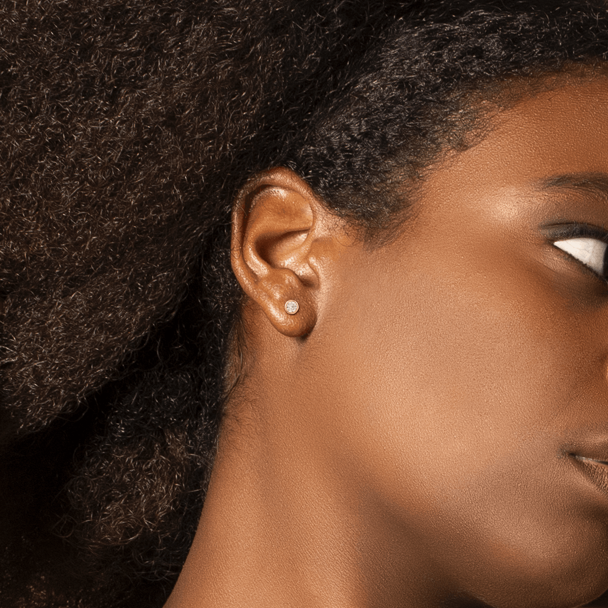 Boucles D'oreilles Zirconium 3mm Serti Clos Plaqué Or