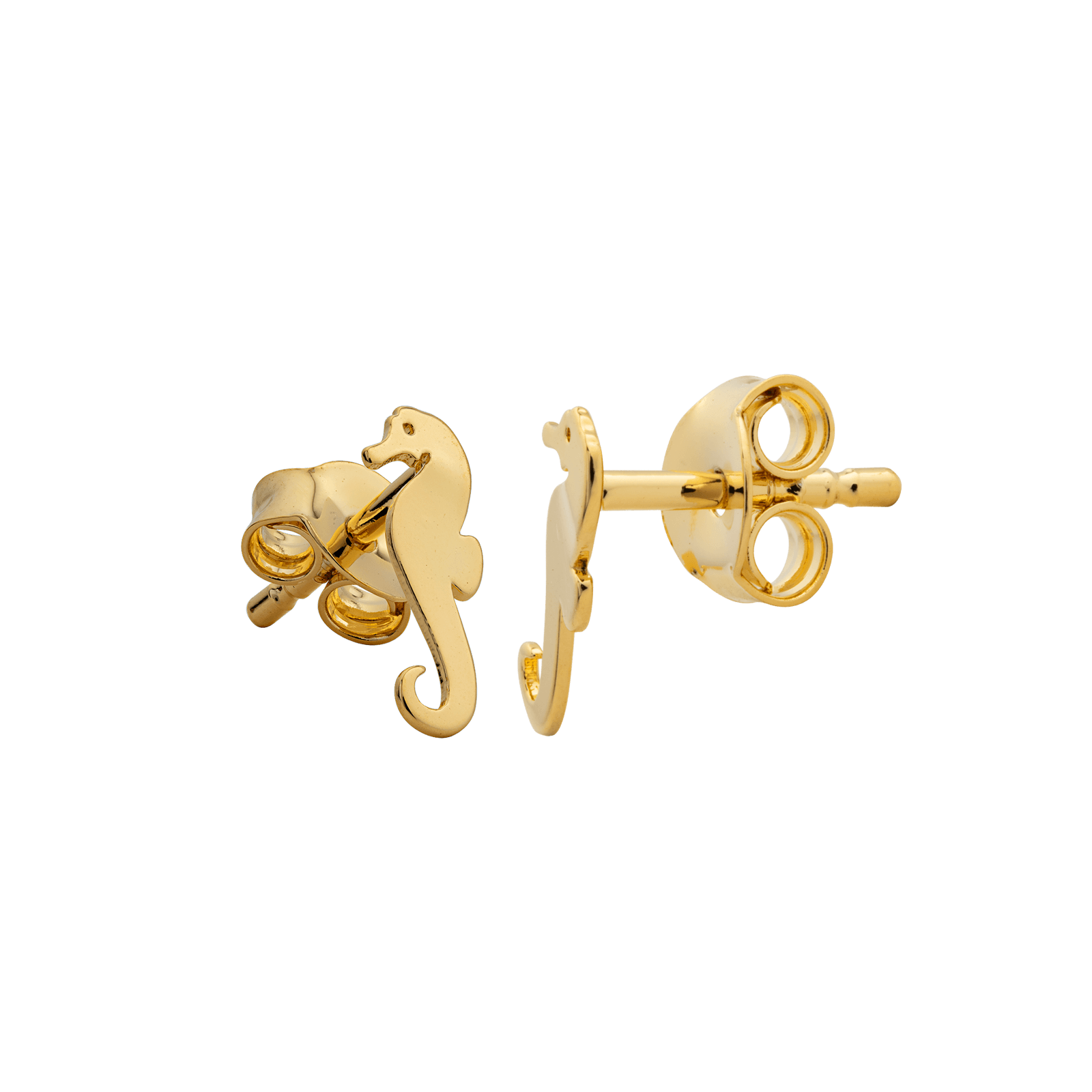 Boucles D'oreilles Plaqué Or Hyppocampe 4*10mm