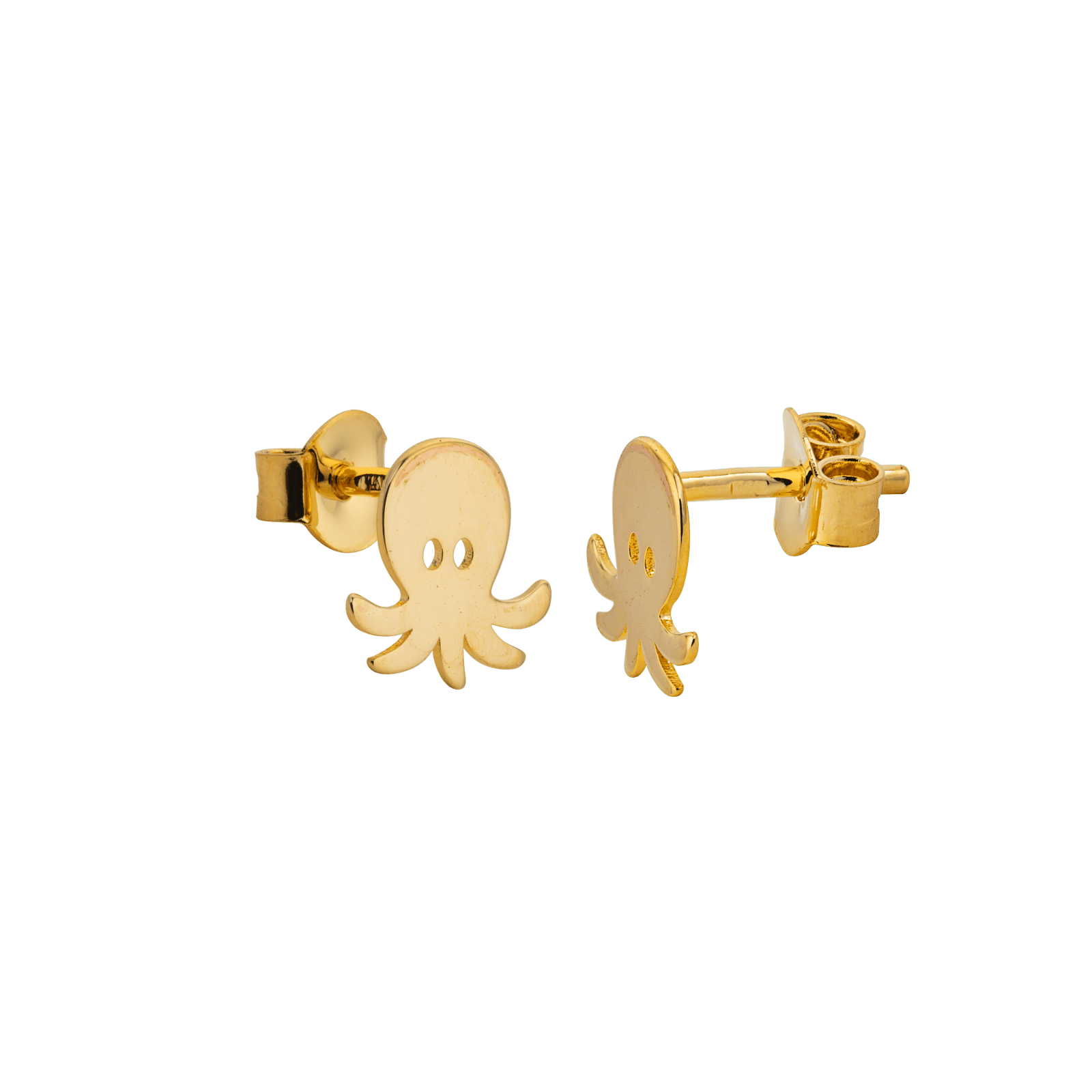 Boucles D'oreilles Plaqué Or Pieuvre 8.2*7.9mm