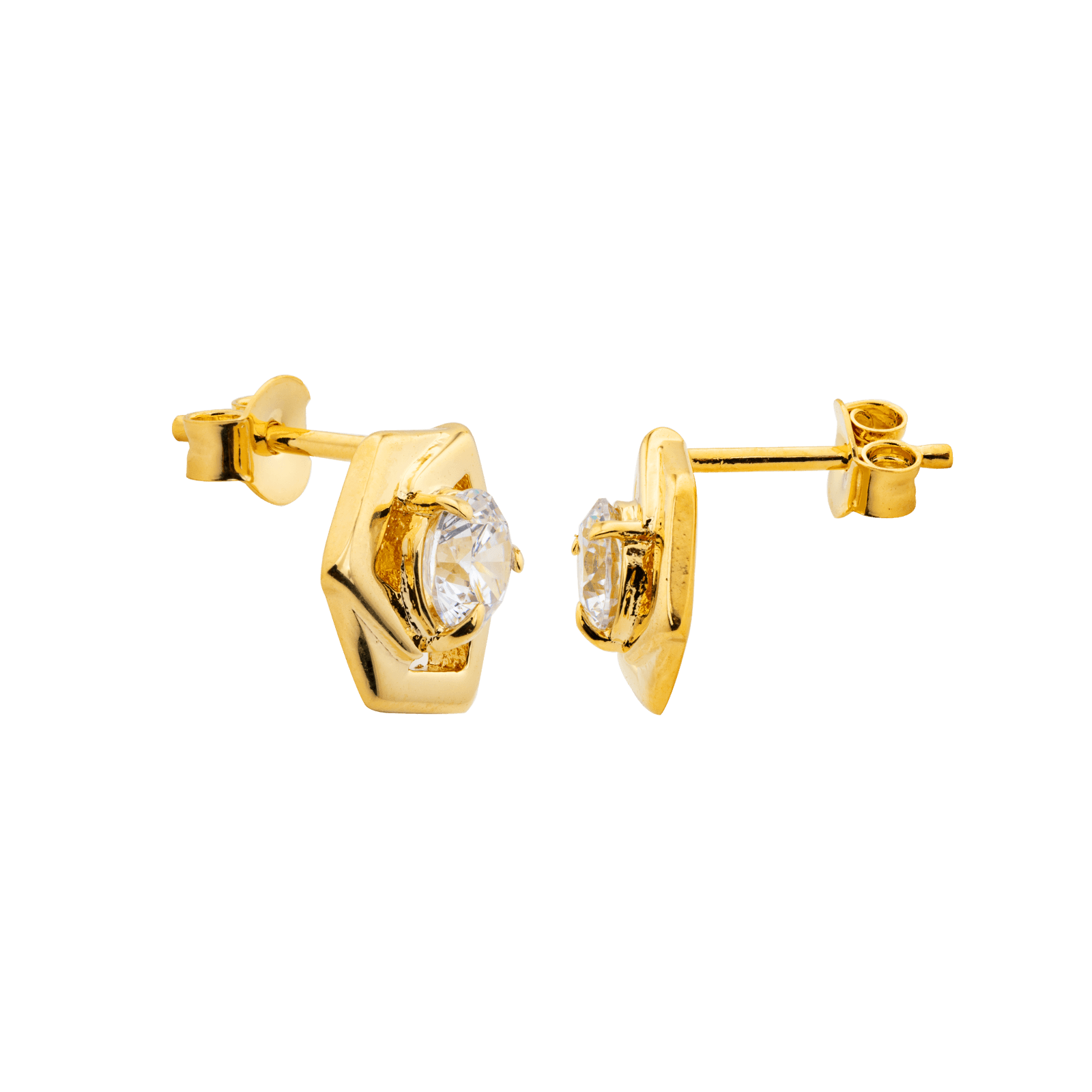 Boucles D'oreilles Plaqué Or 10mm Zirconium 5mm