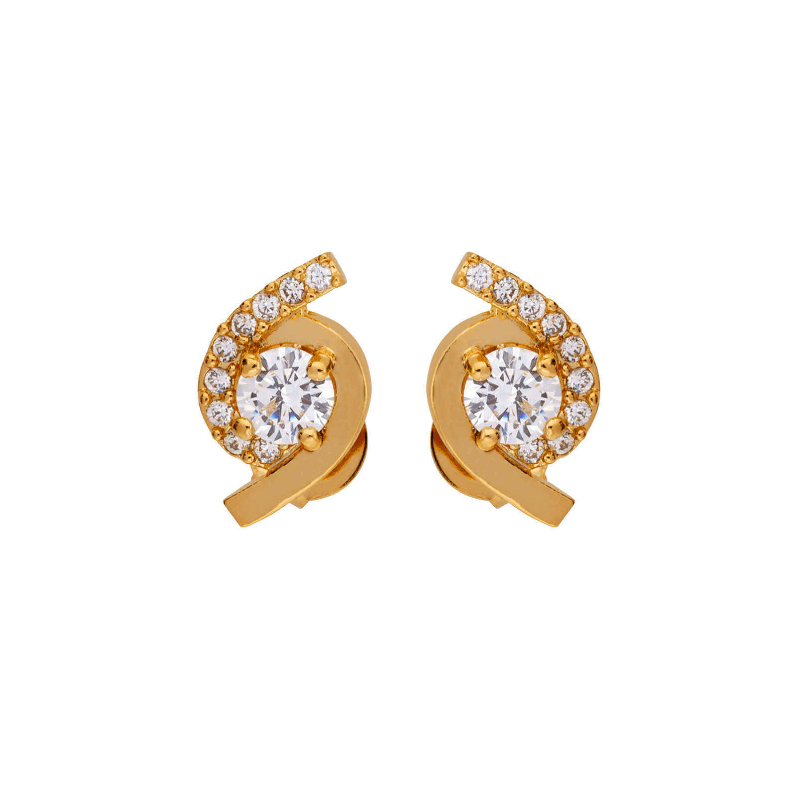Boucles D'oreilles Fantaisie Zirconium 7*11mm  Plaqué Or