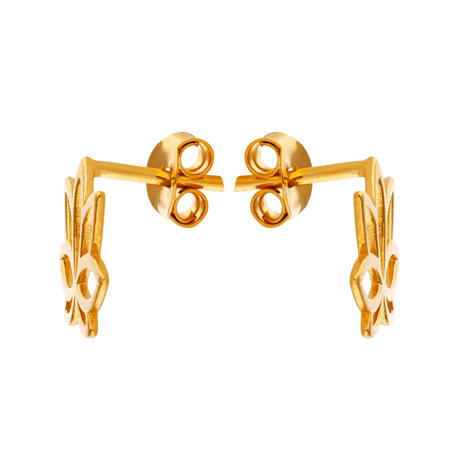 Boucles D'oreilles Fleur De Lotus 15*10mm Plaqué Or