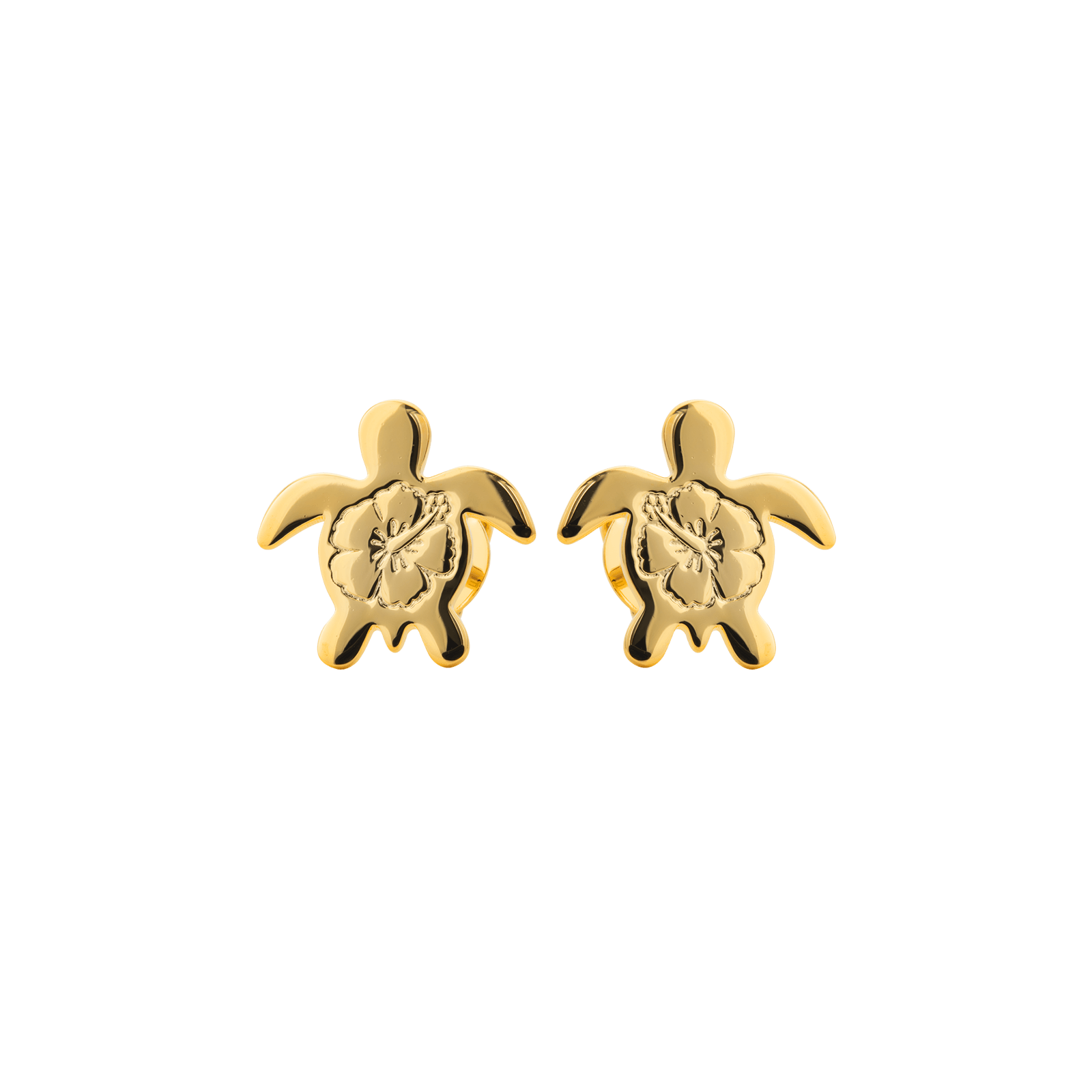 Boucles D'oreilles Plaqué Or Tortue 10mm