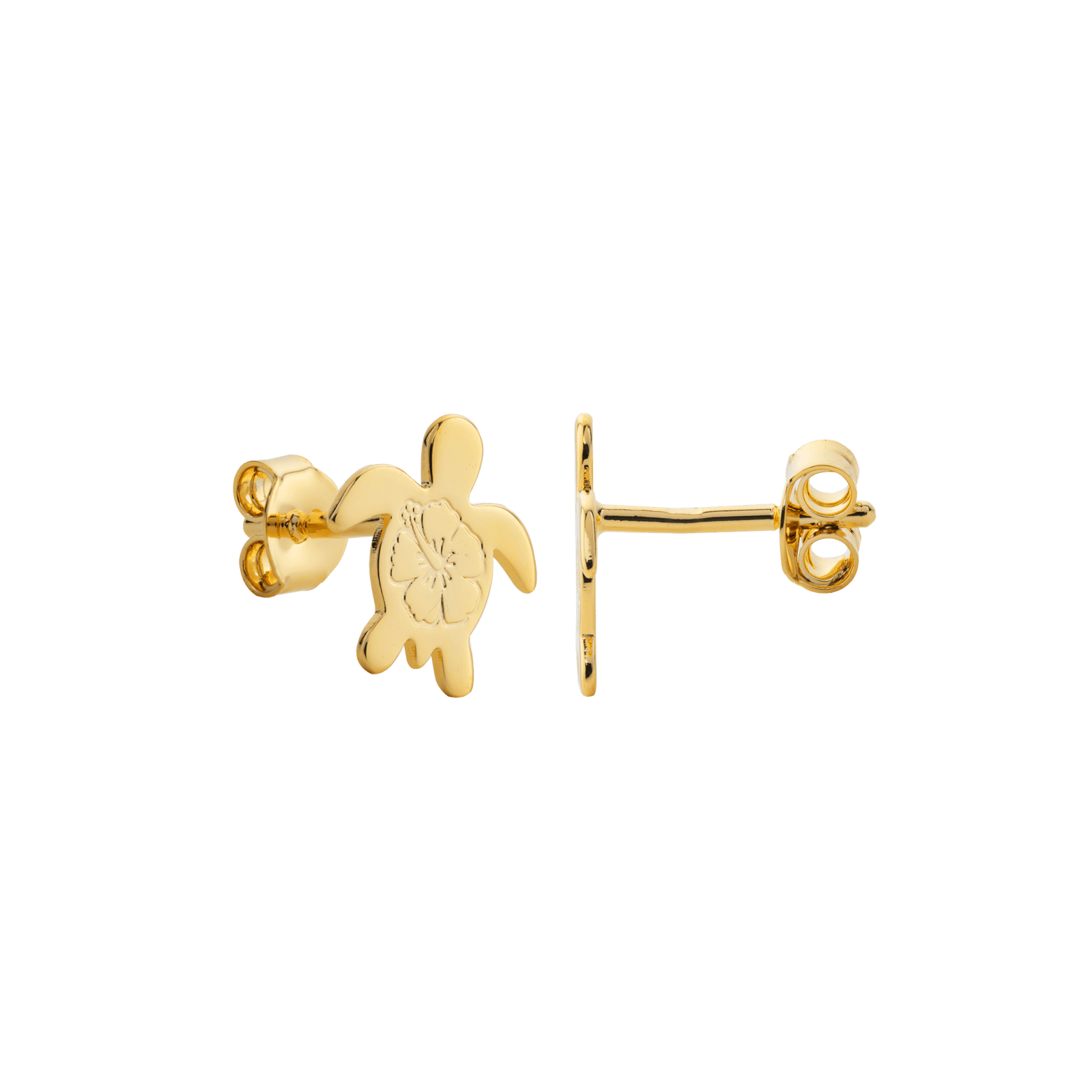 Boucles D'oreilles Plaqué Or Tortue 10mm