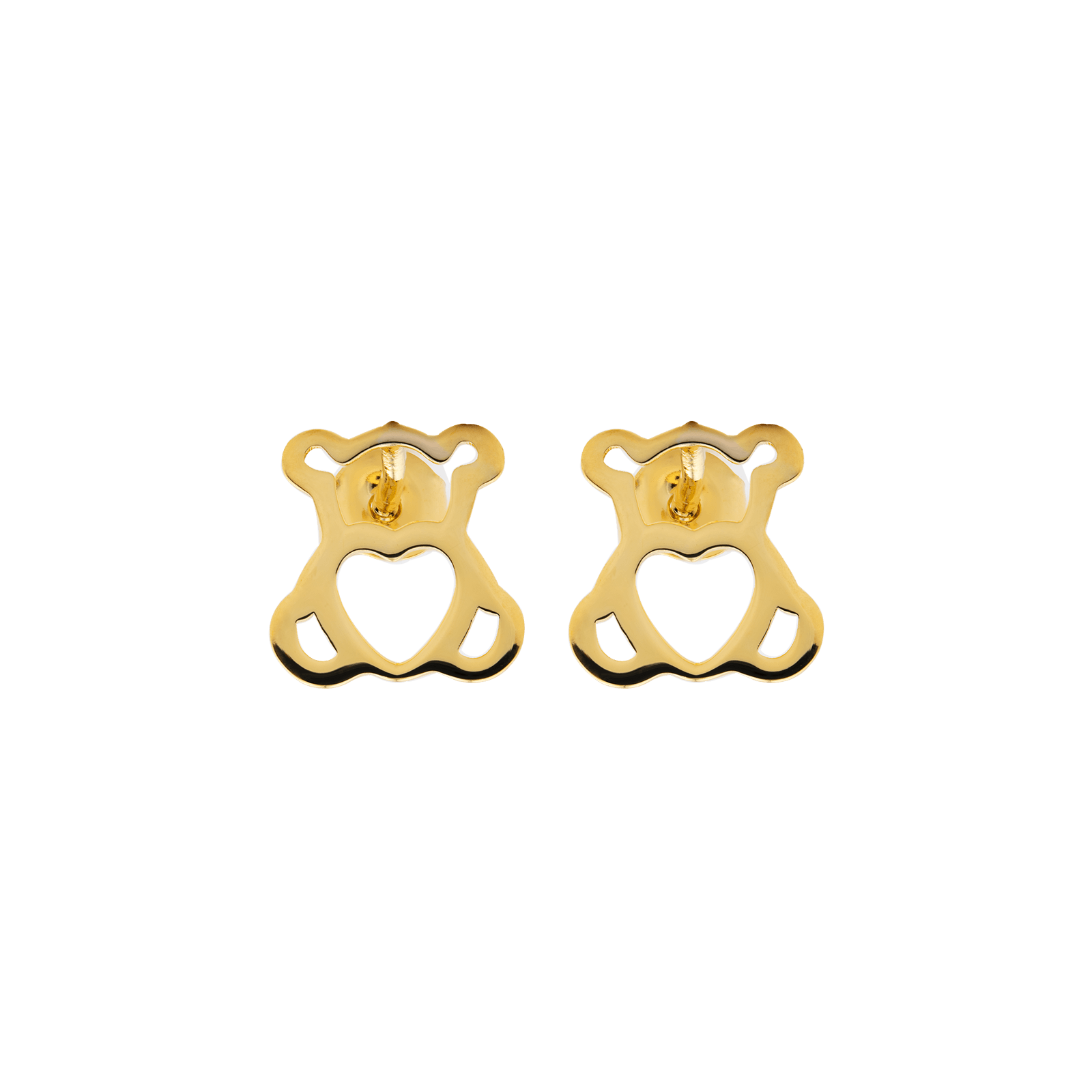 Boucles D'oreilles Plaqué Or Ourson 9*10mm