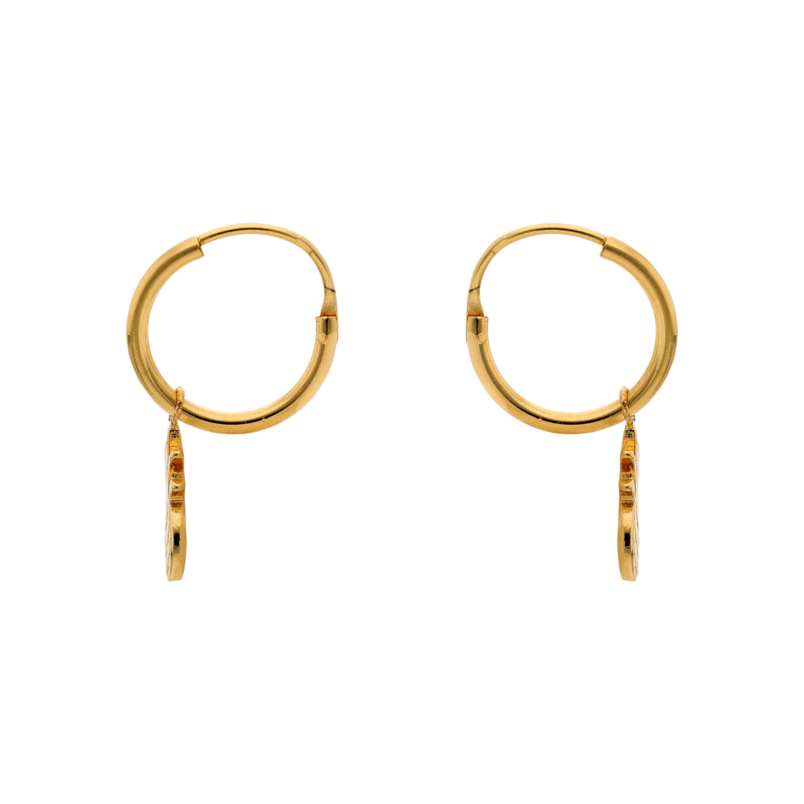 Boucles d'Oreilles Plaqué or Créoles Pendentif ananas