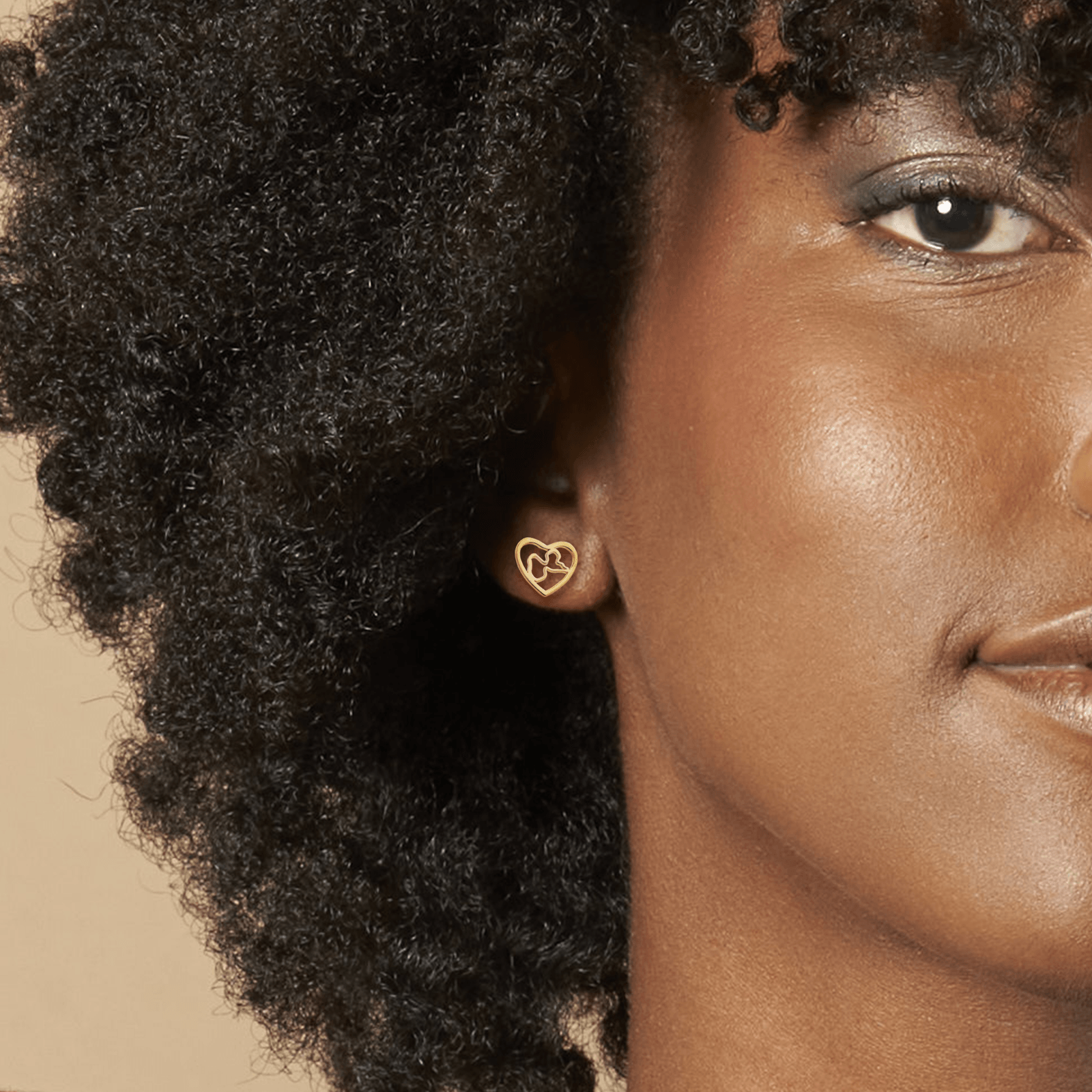 Boucles D'oreilles Plaqué Or Cœur Carte Guadeloupe 10mm