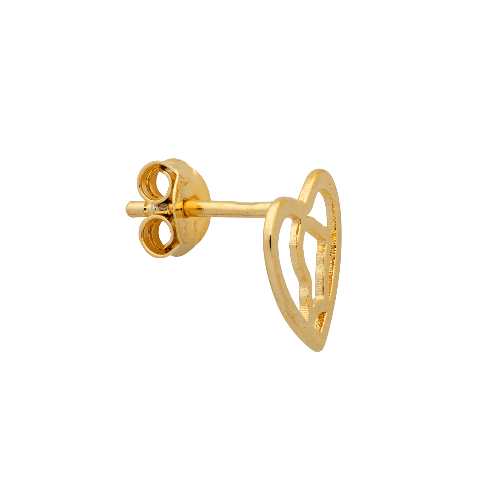 Boucles D'oreilles Plaqué Or Cœur Carte Guyane 10mm