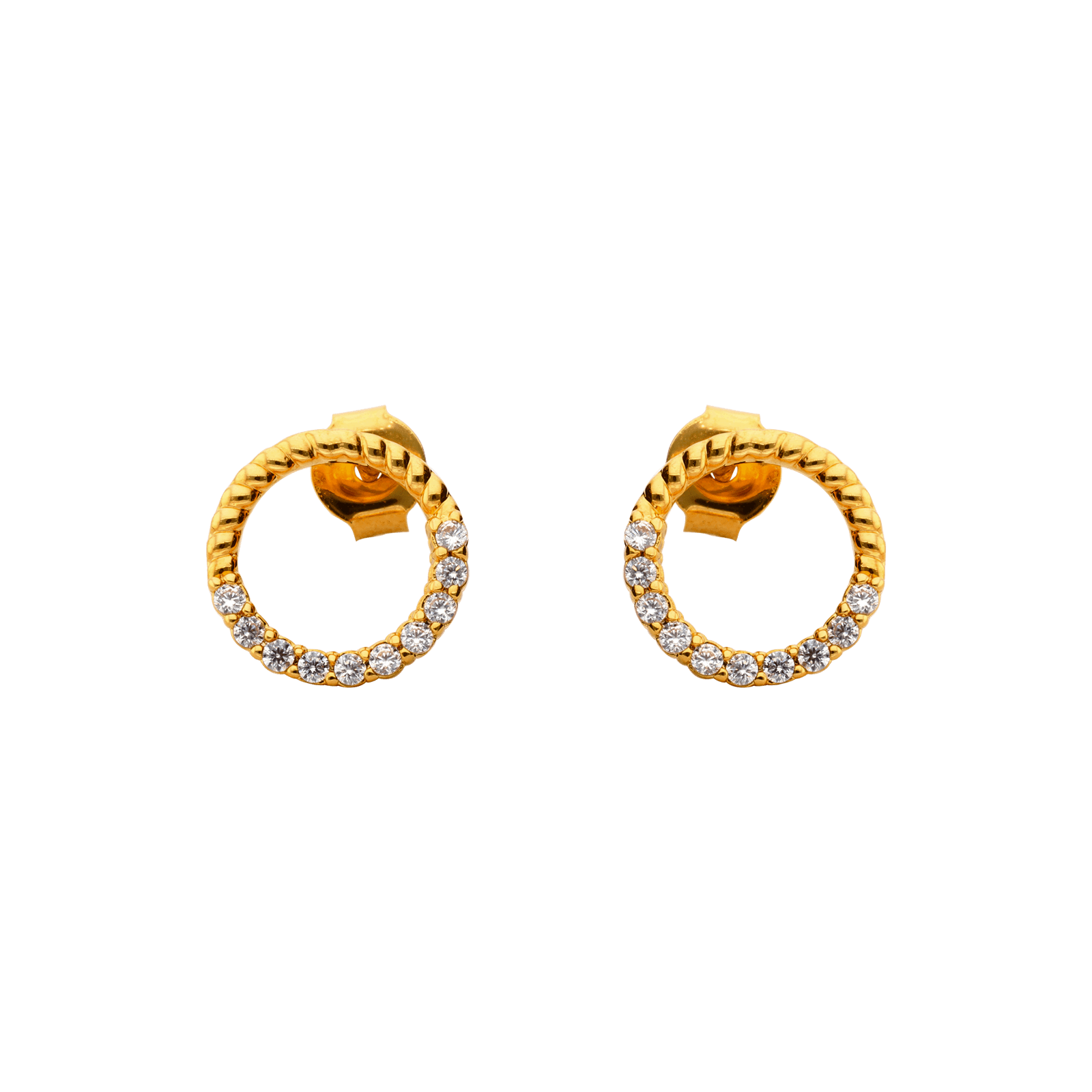boucle d'oreille plaque or cercle ajouré