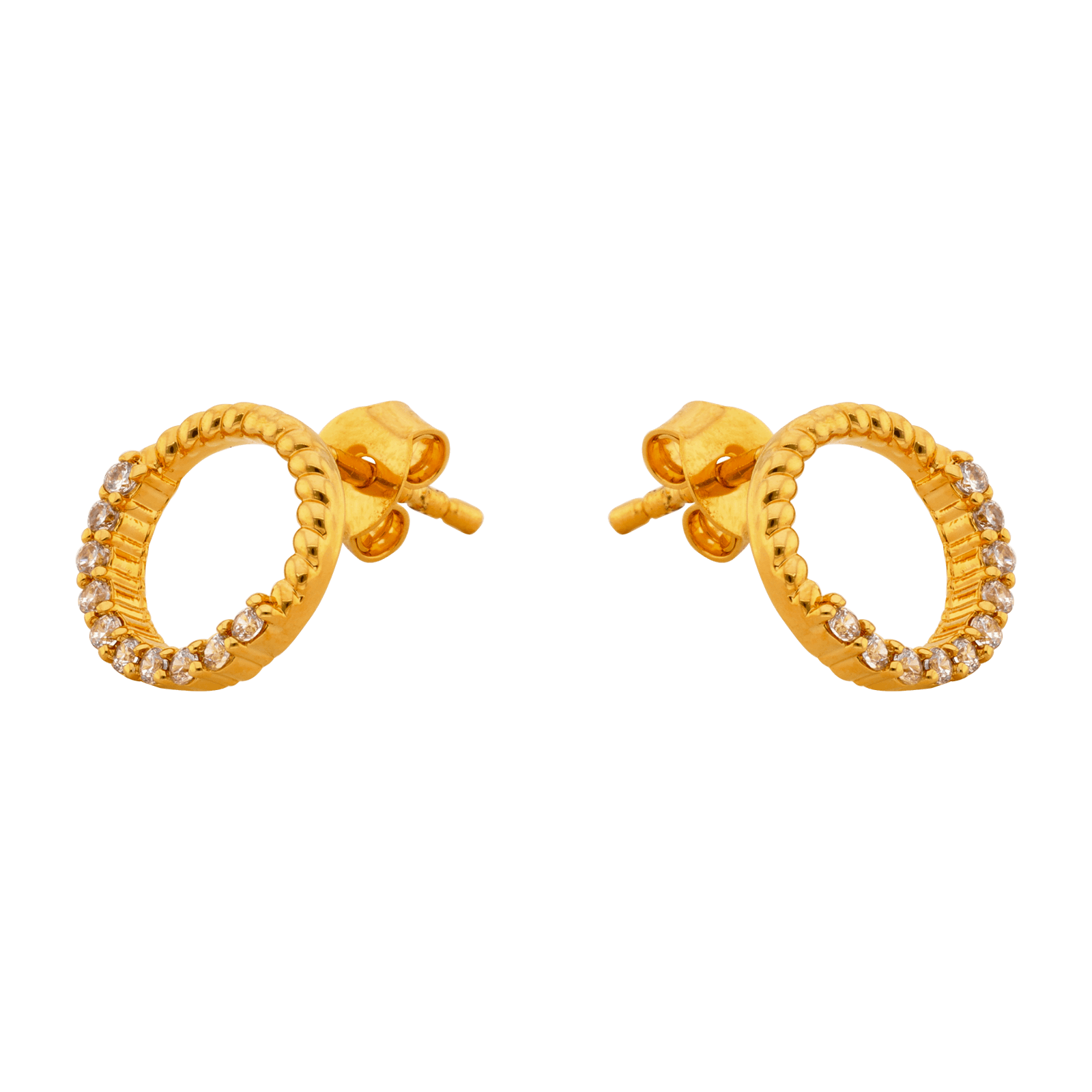 boucle d'oreille plaque or cercle ajouré