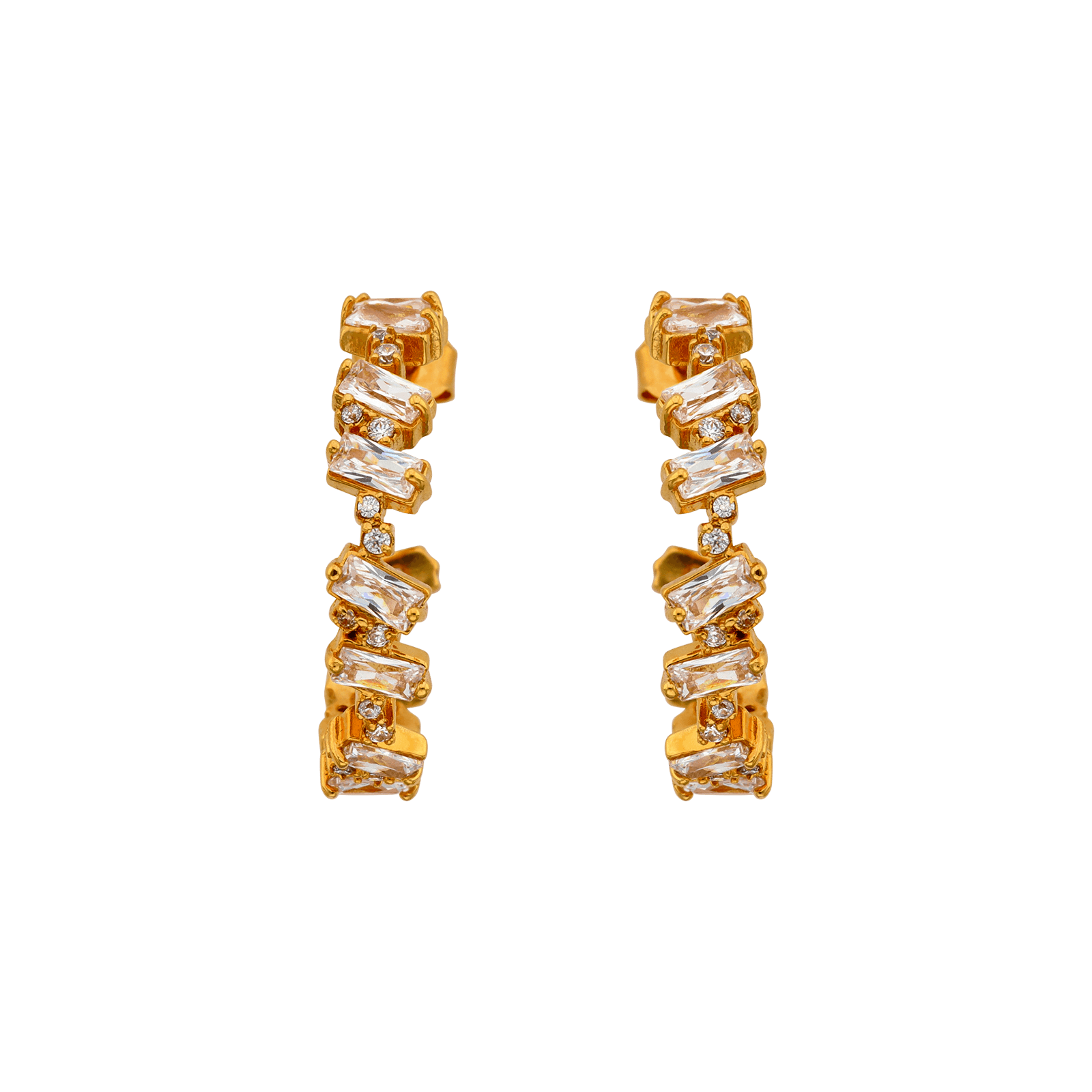 Créoles Plaqué or sertie Oxyde de Zirconium
