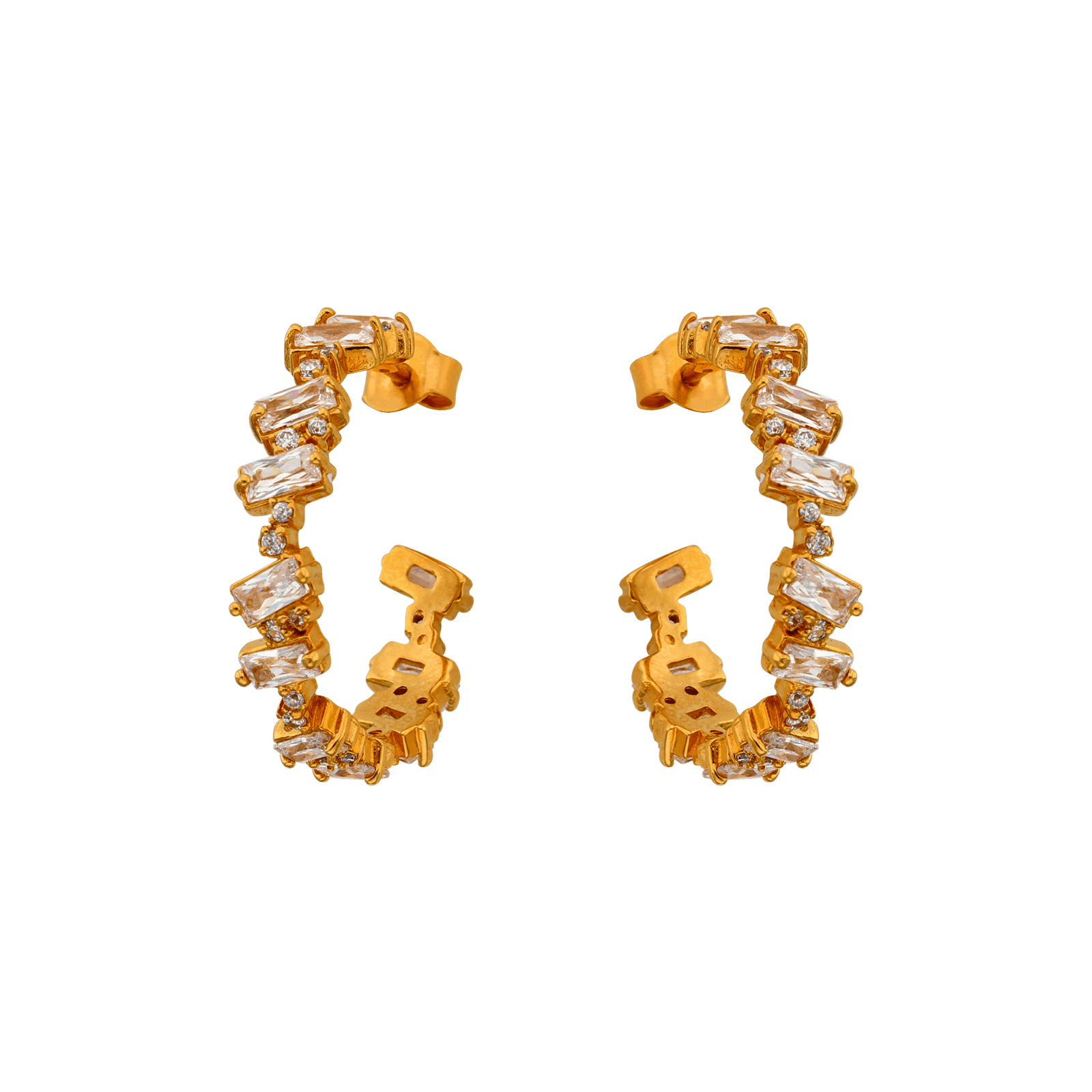 Créoles Plaqué or sertie Oxyde de Zirconium