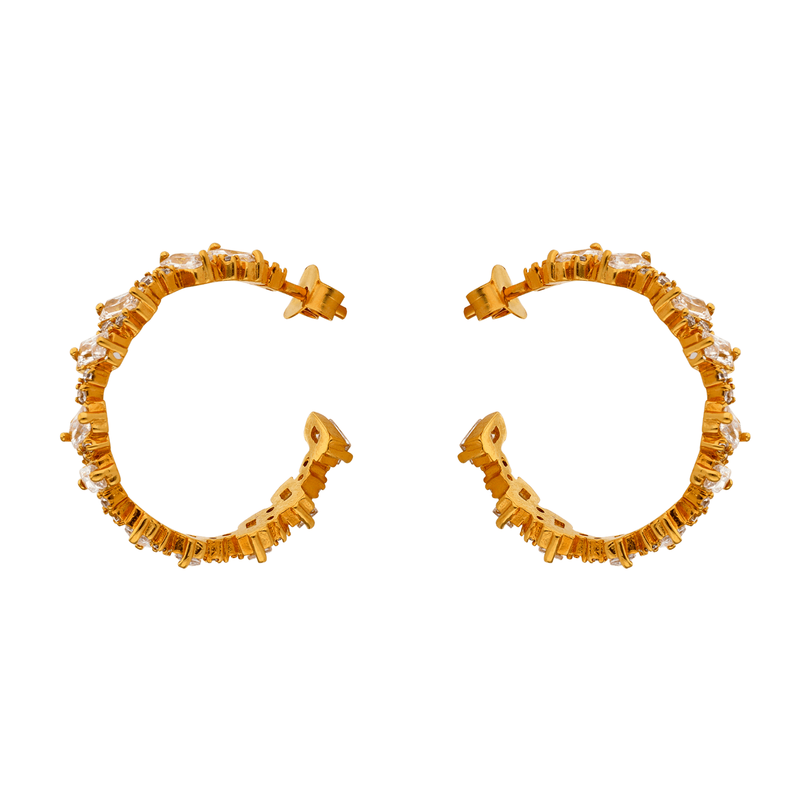 Créoles Plaqué or sertie Oxyde de Zirconium