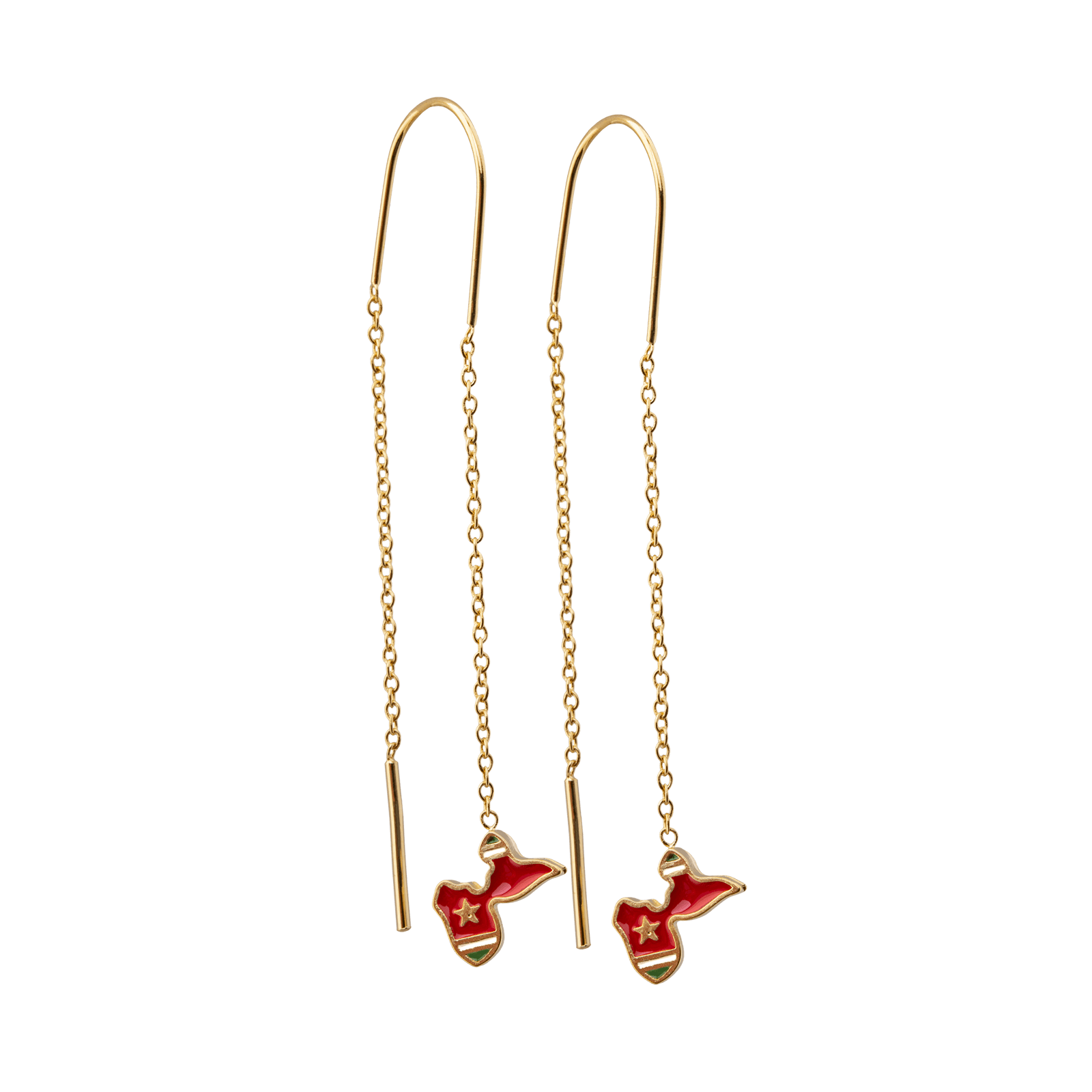 Boucles d'oreilles Carte guadeloupe Drapeau