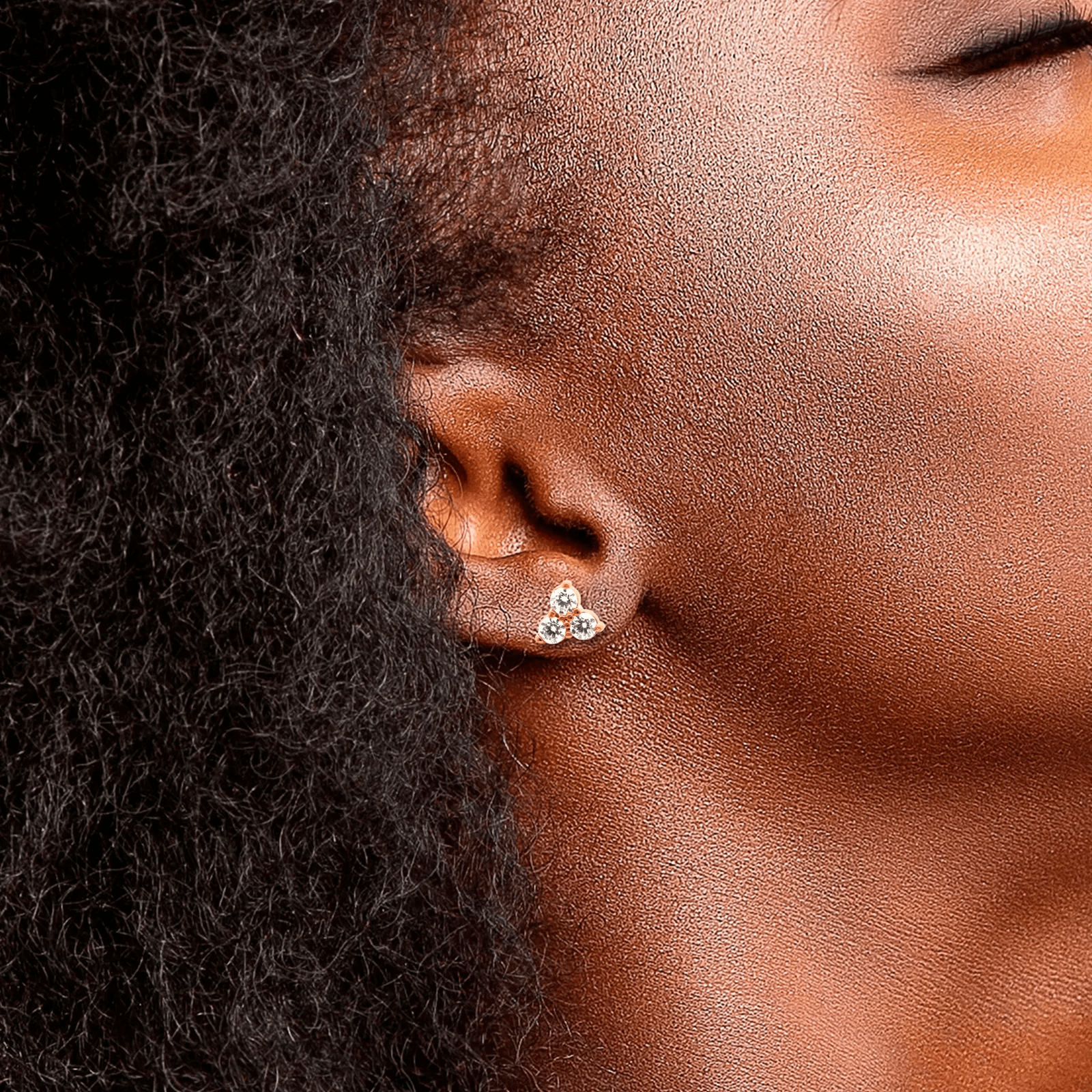 Boucles d'Oreilles Plaqué or 3 Oxyde de Zirconium
