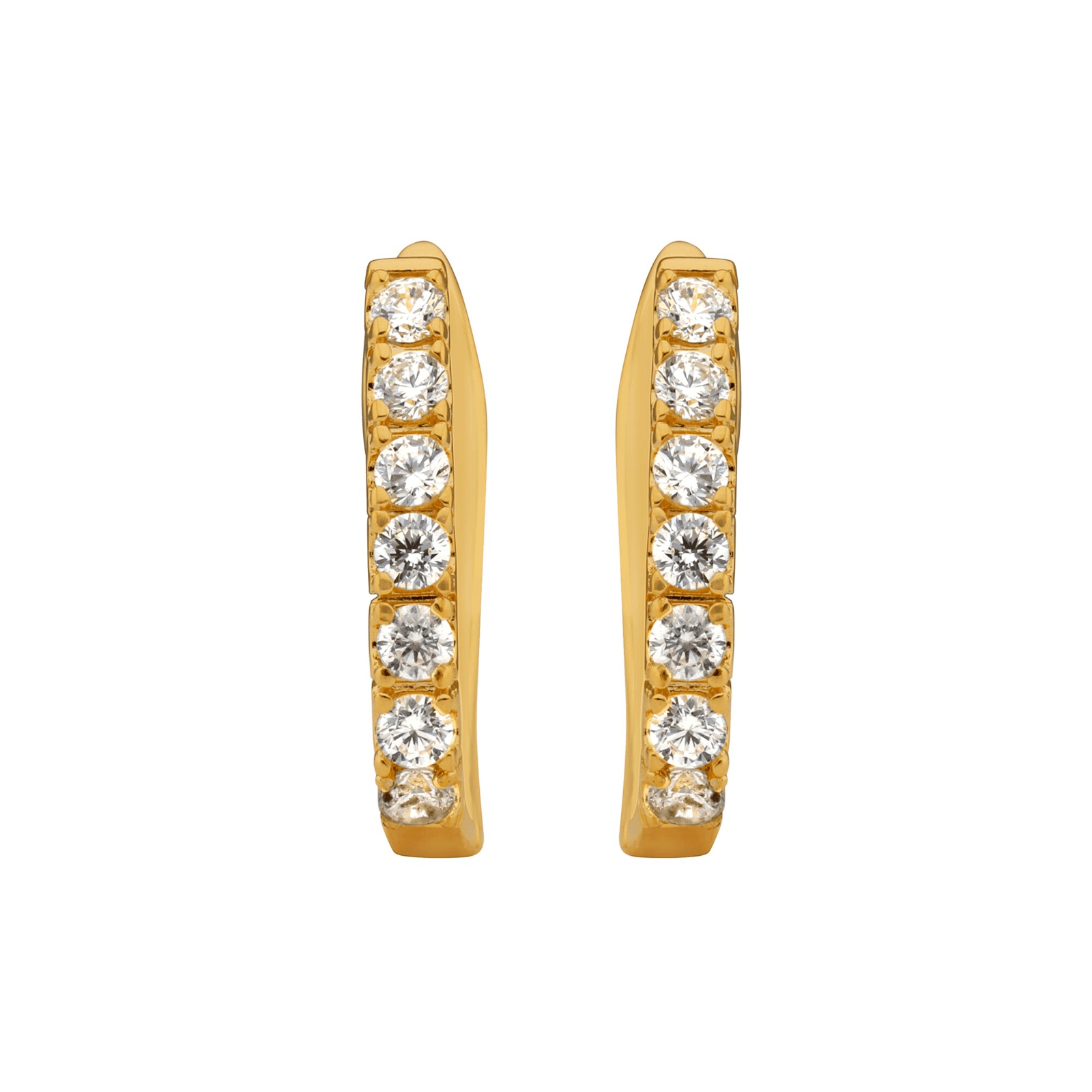 Créoles Ovales Zirconium 16*20mm Plaqué Or