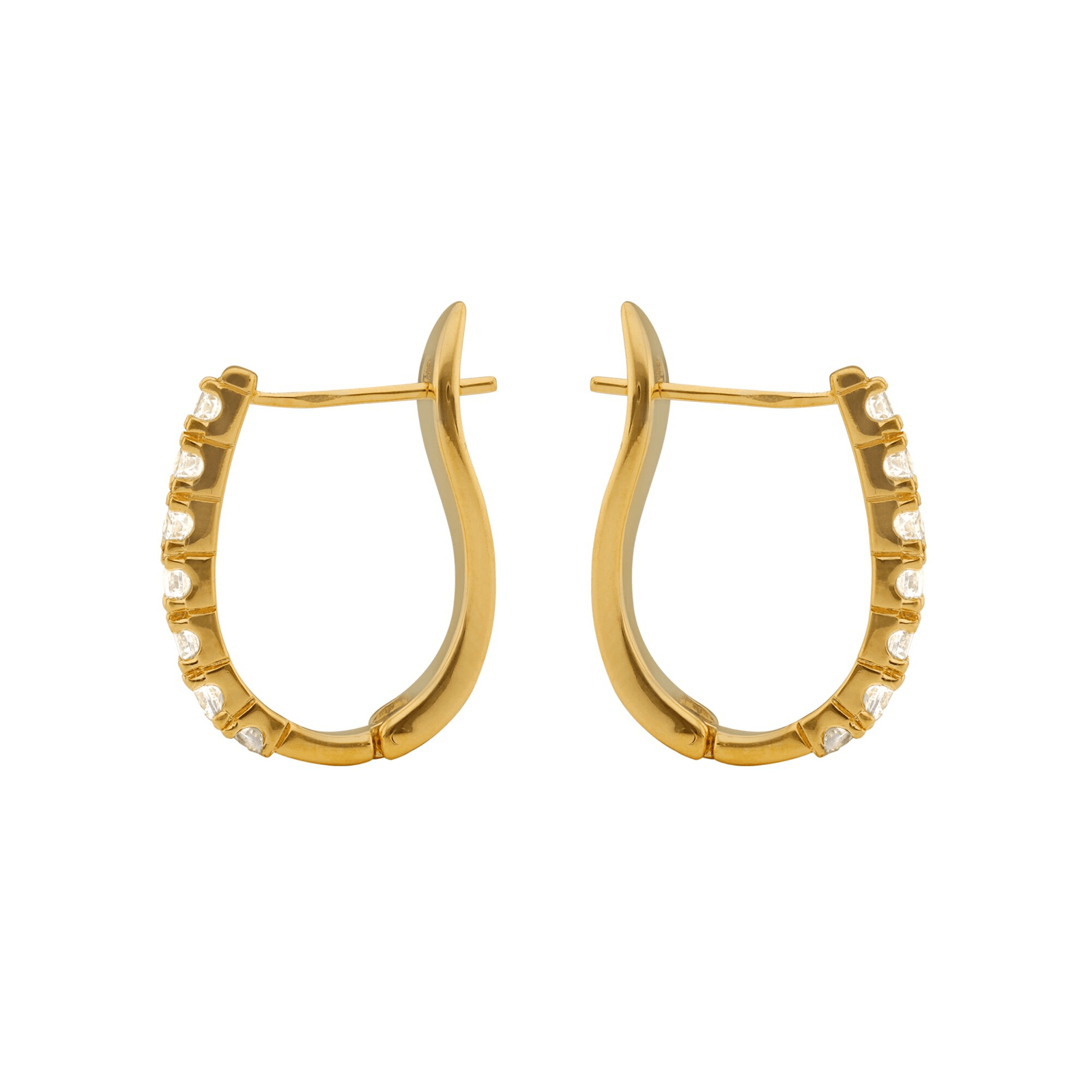 Créoles Ovales Zirconium 16*20mm Plaqué Or