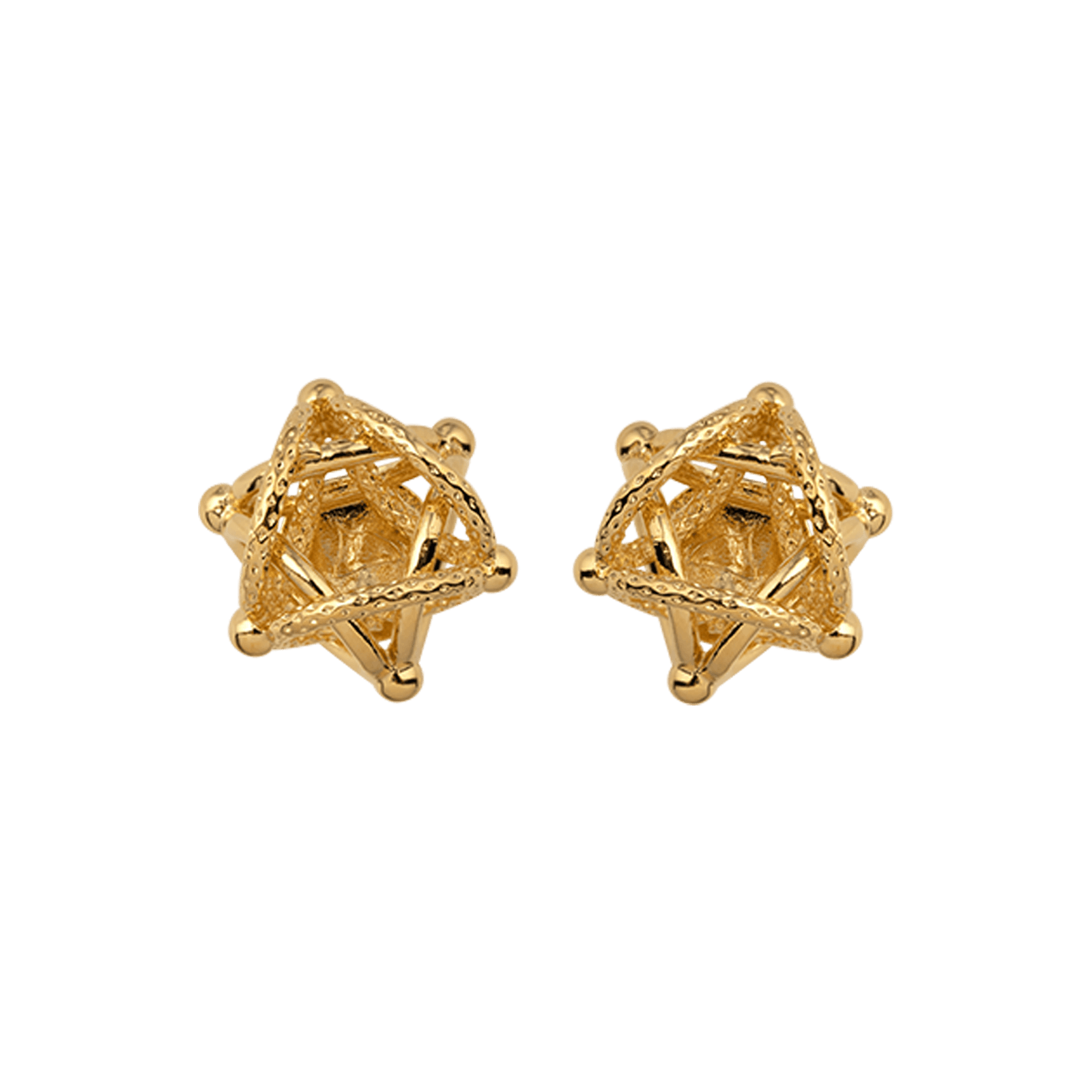Boucles d'Oreilles Plaqué or Cyclone Striée 10mm