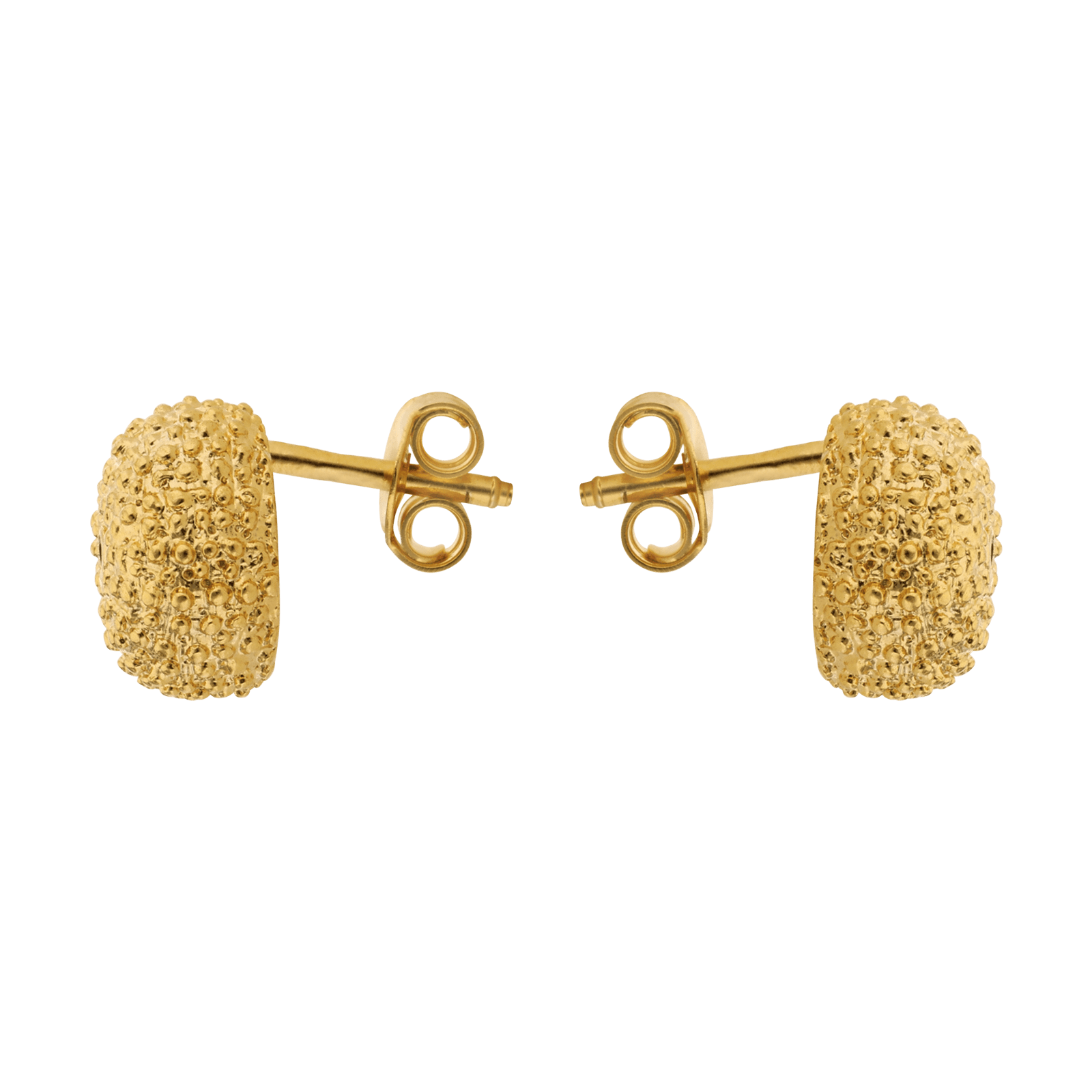 Boucles d'Oreilles Plaqué or Oursin 7mm Oxyde de Zirconium bleu saphir
